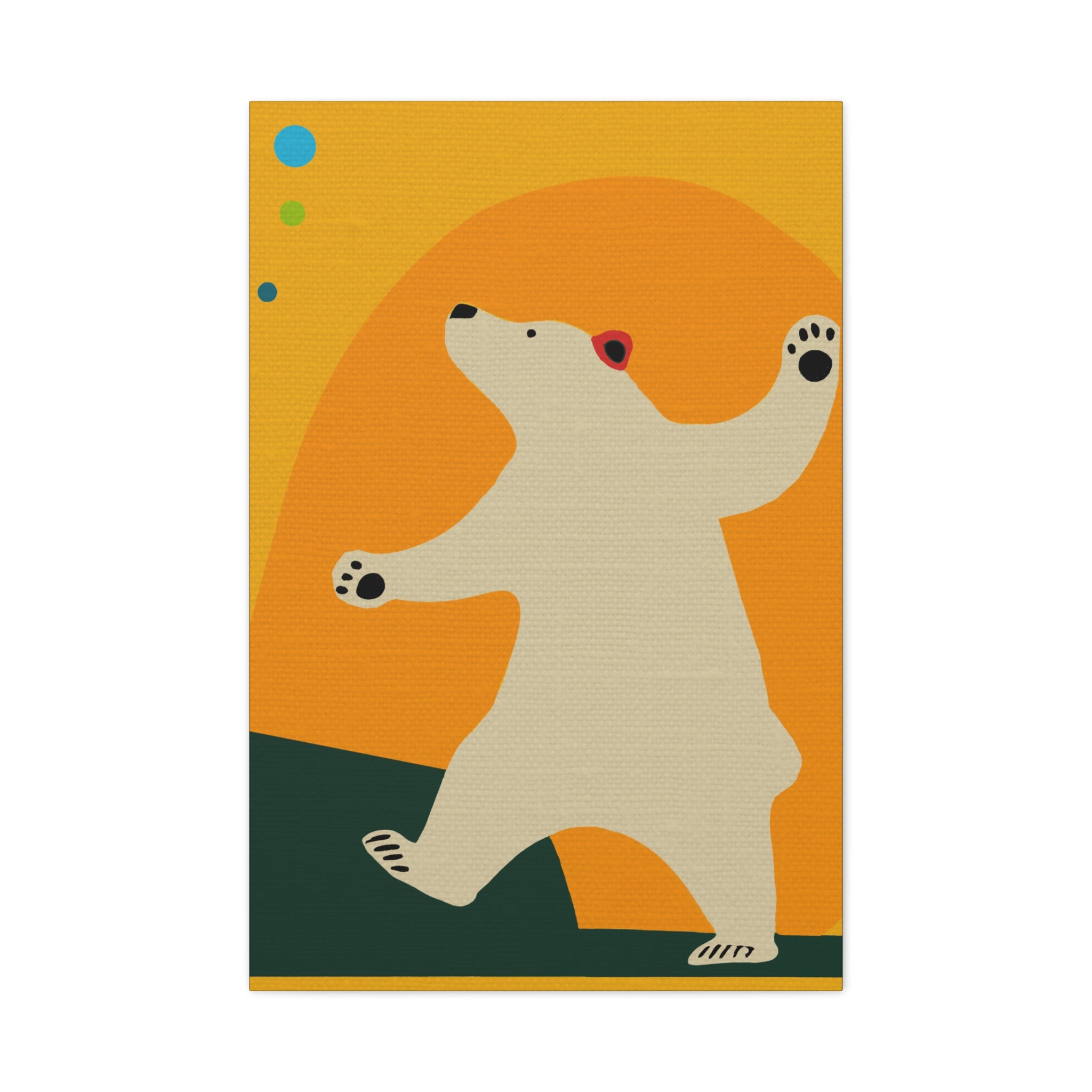 Midwest Modern Pop Art Style Juggling Bear Print - Matte Canvas, Stretched, 1.25"