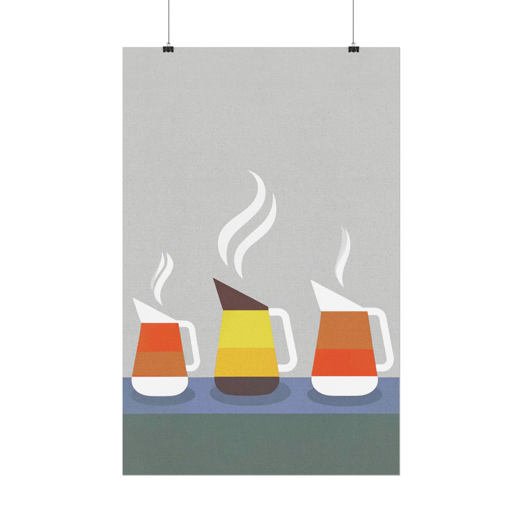 Danish Modern Inspired Coffee Pot Art Print Rolled Poster | Wall Art, Midwest Mod, Danish Modern, Coffee, Coffee Pot