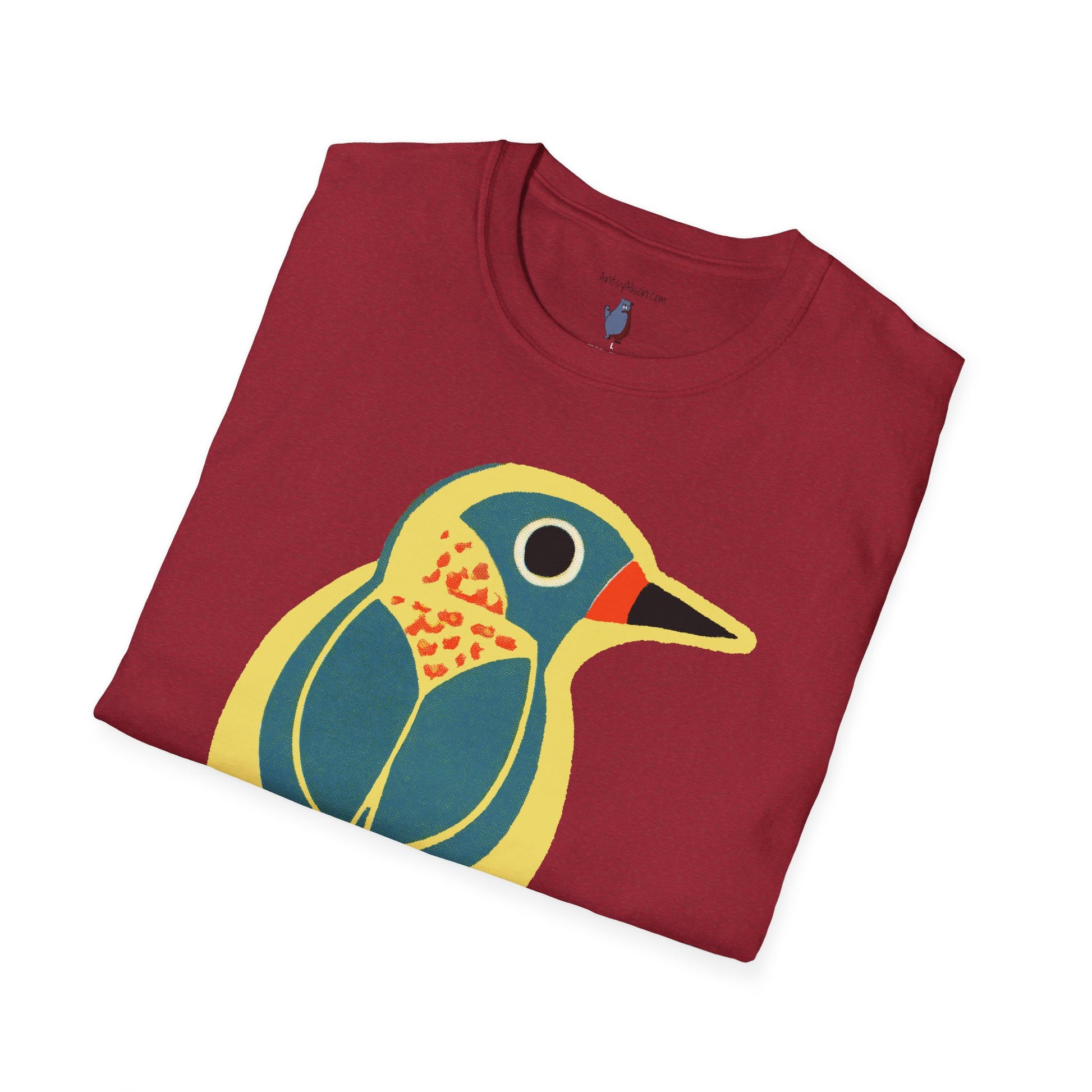 Retro BlueBird Graphic Art Tee - 100% Cotton T-Shirt