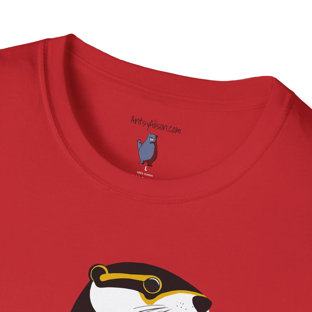 Looking for a Lazy River Graphic Art River Otter Tee - 100% Cotton T-Shirt