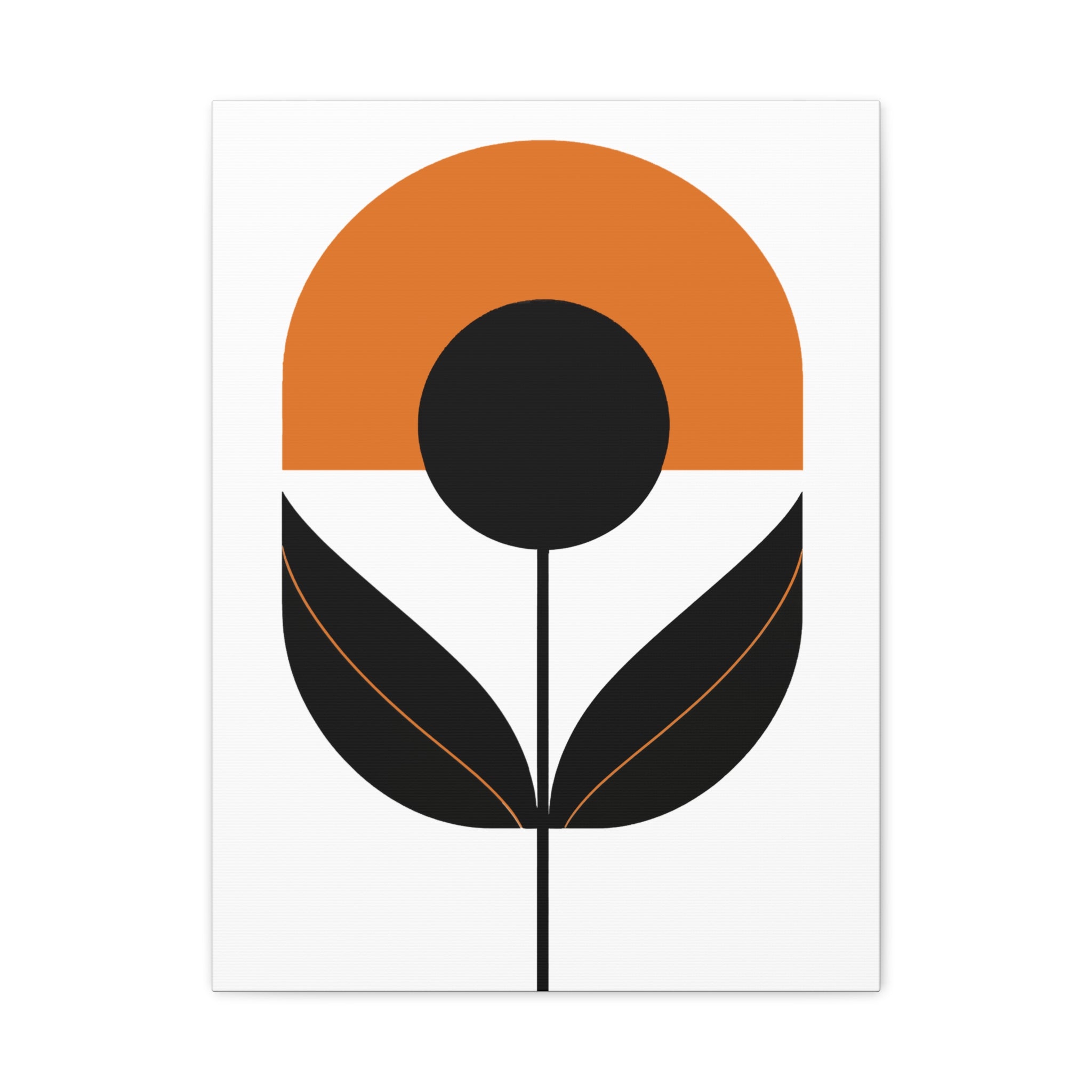 Orange Sorbet Mod Flower - Matte Canvas, Stretched, 1.25"