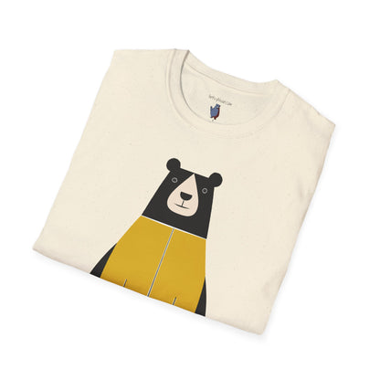 Bear in Yellow Graphic Art - 100% Cotton T-Shirt