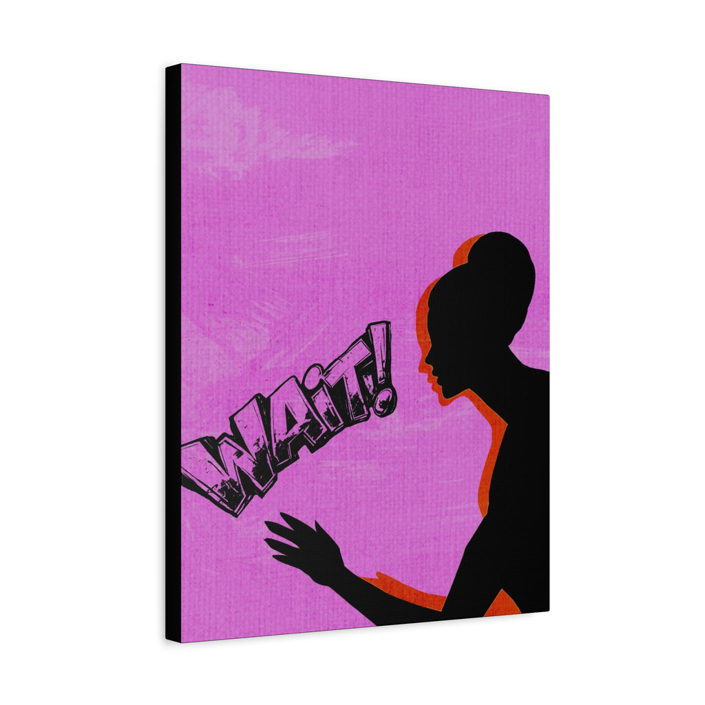 Midwest Modern Icon Pop Art WAIT Print - Matte Canvas, Stretched, 1.25" - wall decor, fun art,  bold, woman, women