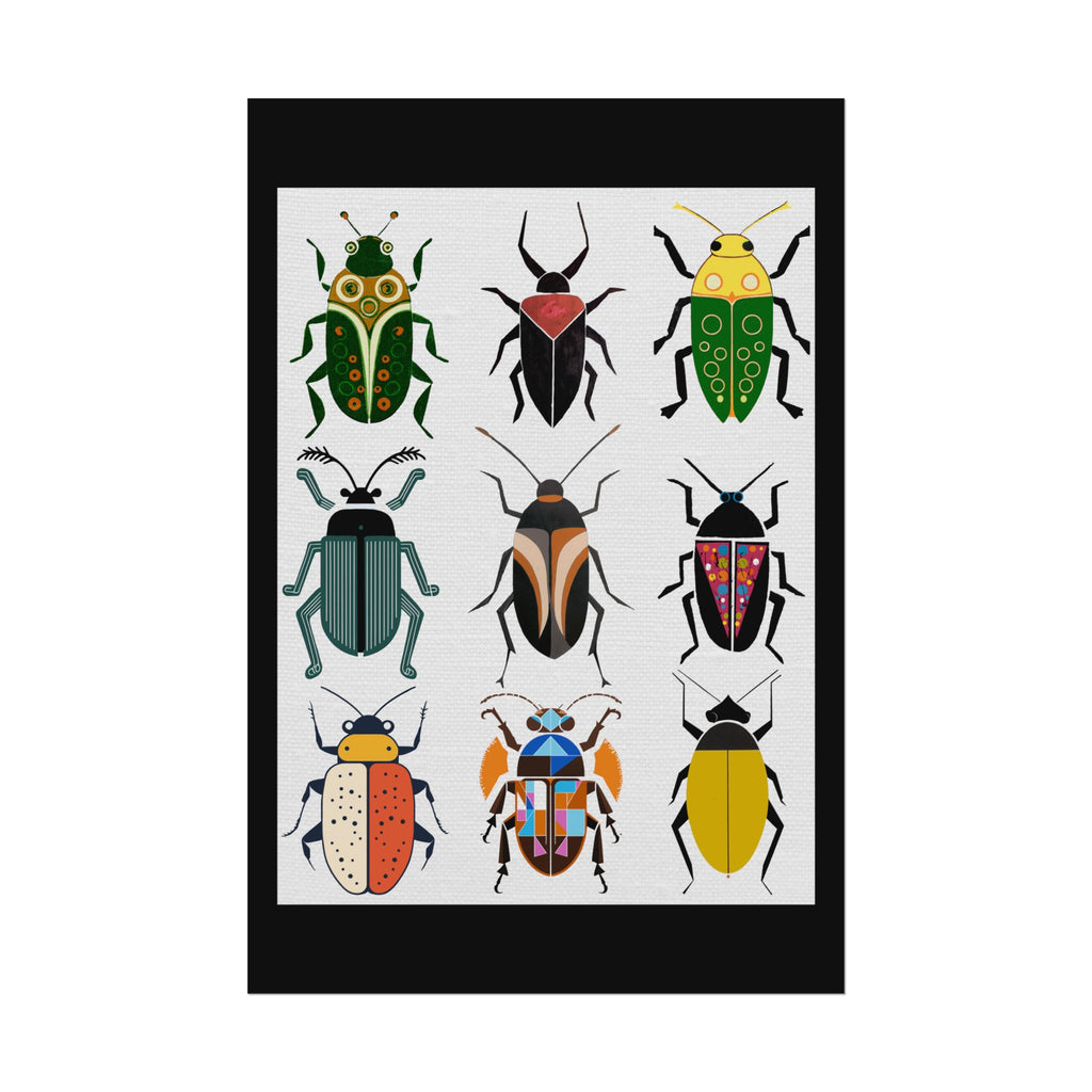 Midwest Mod Beetle Display, Rolled Poster -  insects, bugs, beetles, wall decor, spring, summer,