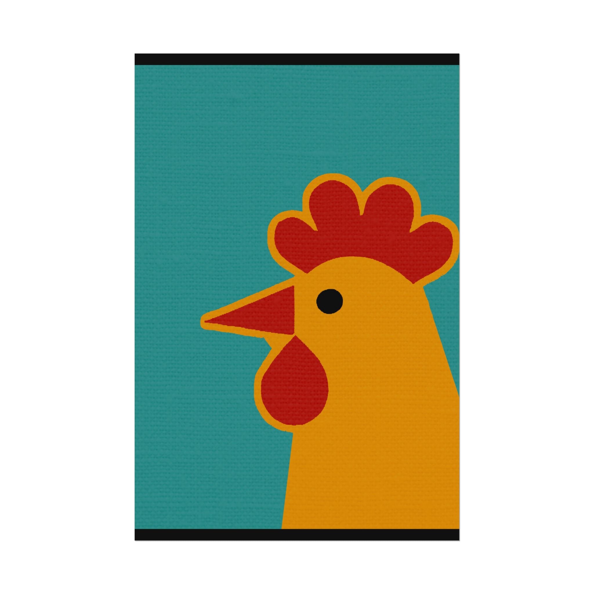 Pop Art Style Chicken, Rolled Poster -  animal lovers, spring, summer, easter, chicken