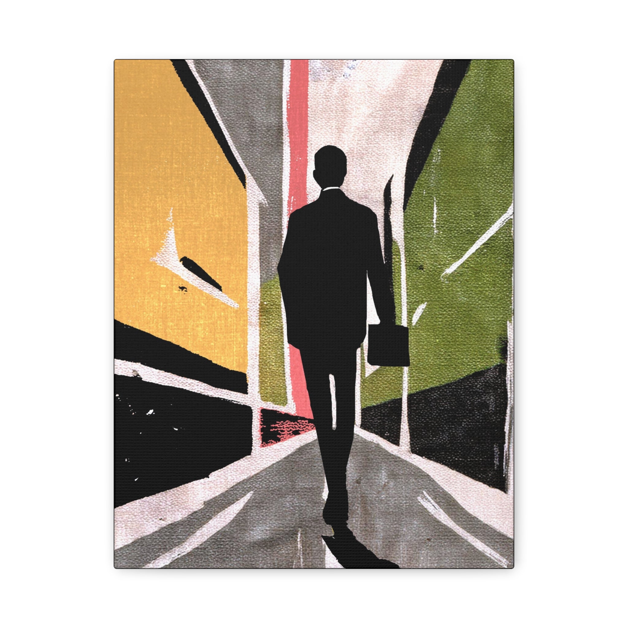 Midwest Modern Working Man Print - Matte Canvas, Stretched, 1.25" -  home decor, wall art, business, working, career, men