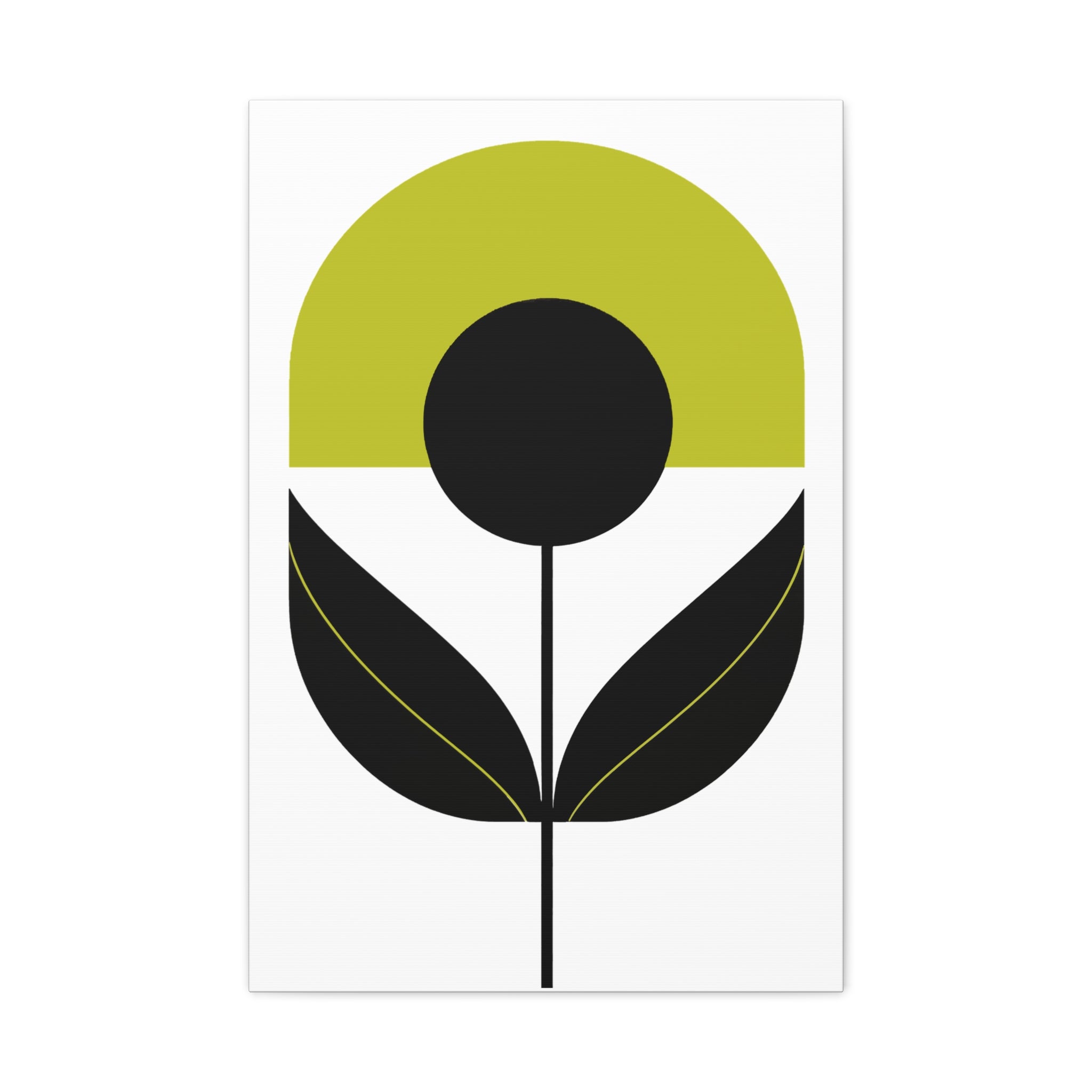 Mossy Green Mod Flower - Matte Canvas, Stretched, 1.25"