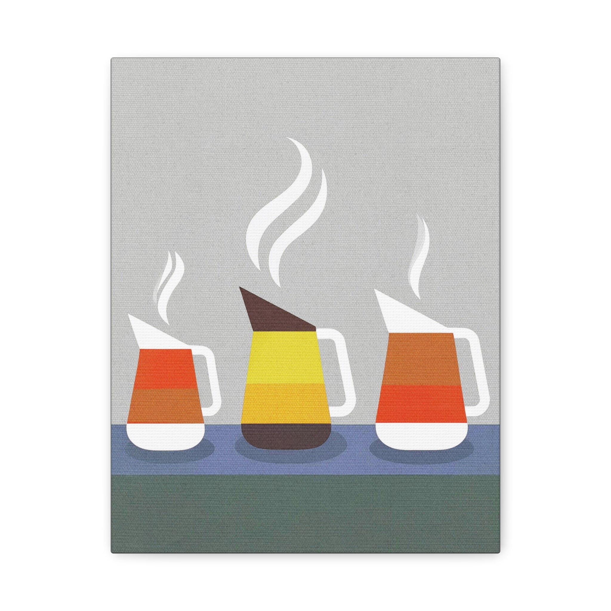 Danish Modern Inspired Coffee Pot Graphic Art Print - Matte Canvas, Stretched, 1.25"