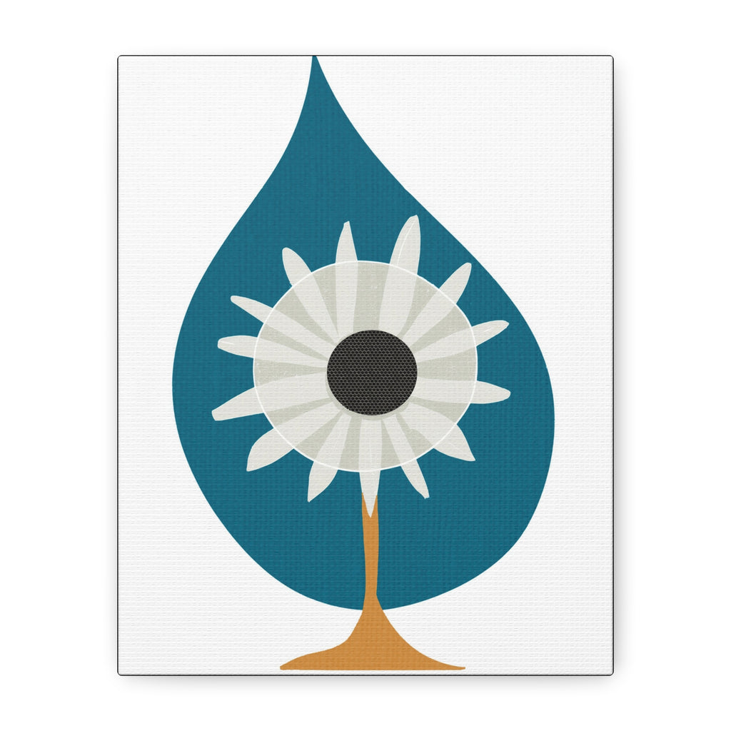 Midwest Modern FlowerDrop Print - Matte Canvas, Stretched, 1.25" -  home decor, wall art, nature, floral, rain, seedling