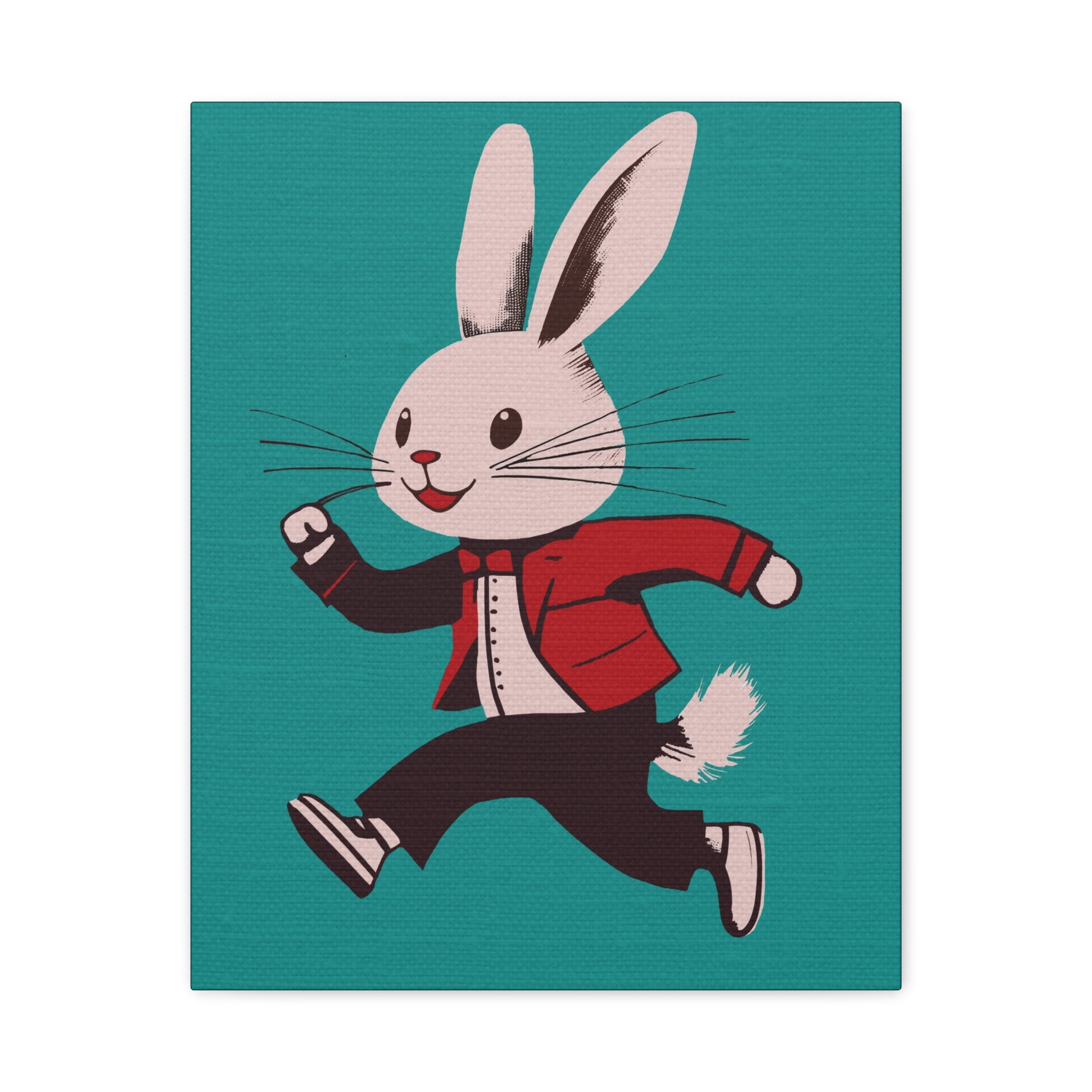 Midwest Modern Pop Art Run Rabbit Run #2 Art Print - Matte Canvas, Stretched, 1.25" -  home decor, wall art, bunny, spring, easter, rabbit