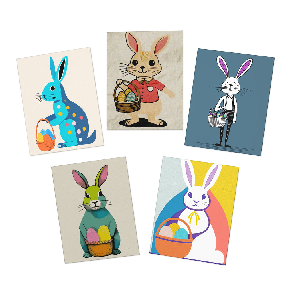 Multi-Design Easter Bunny Greeting Card (5-Pack) -  Holiday Collection