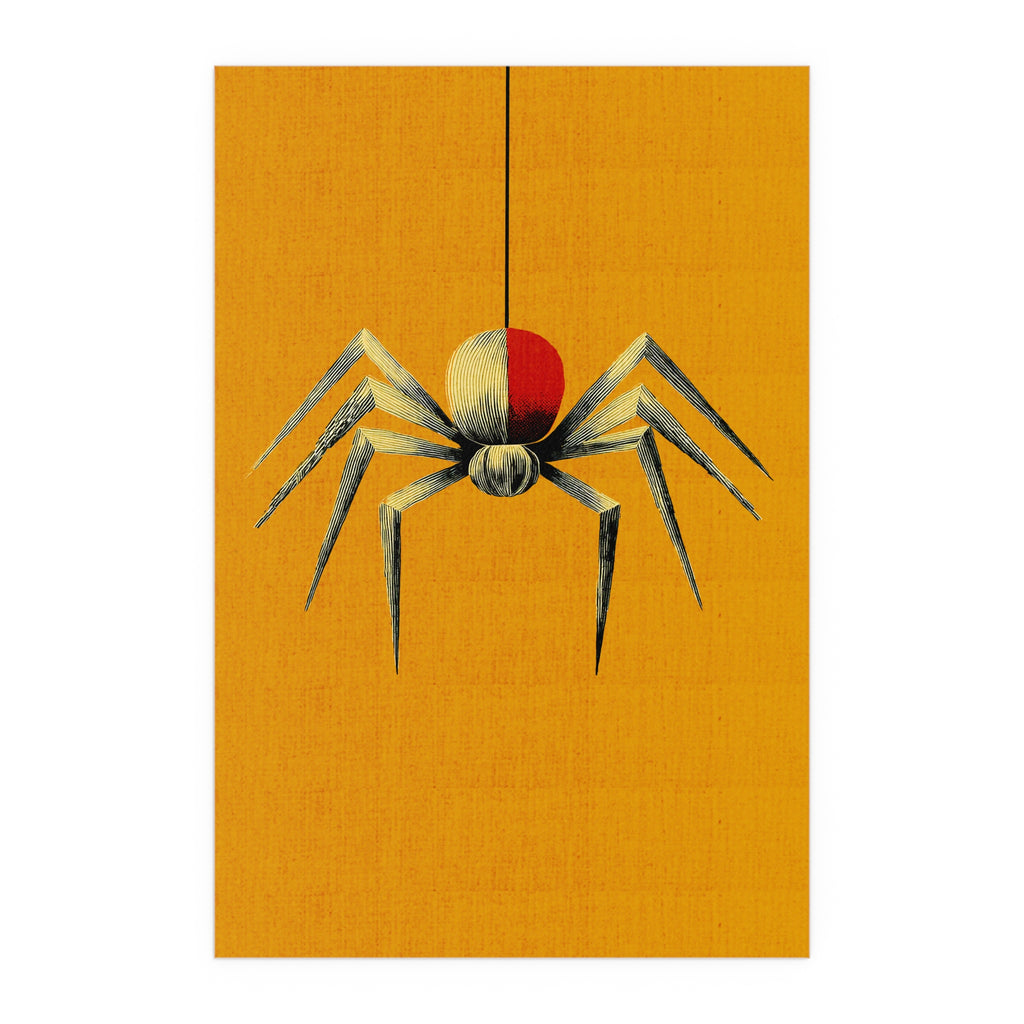 Midwest Mod Spinning Spider Seasonal Silk Poster, Indoor and Outdoor Decor, Seasonal Decor, Halloween, Spiders, Arachnids