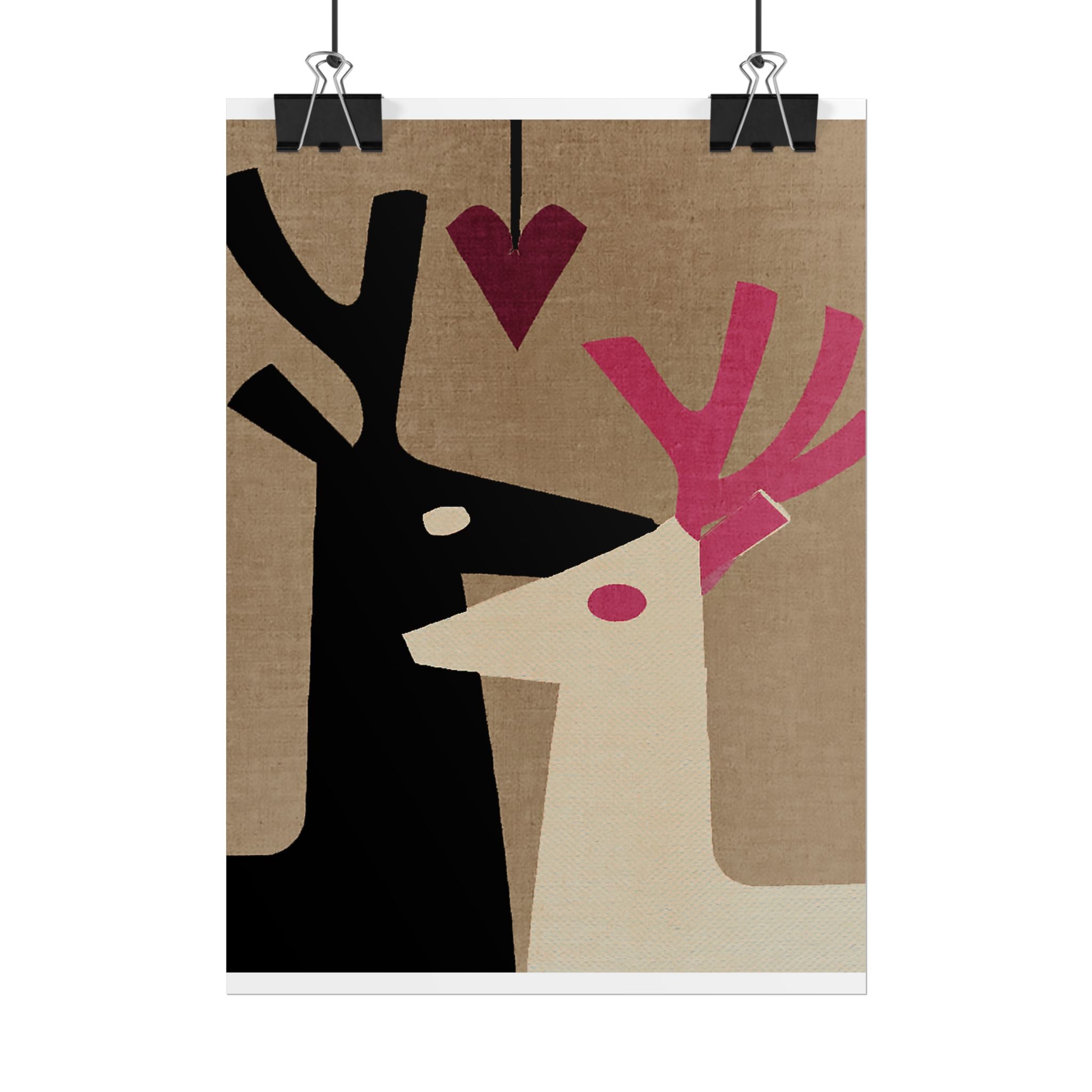 Animal Love Print Reindeer Only Rolled Poster - Animals, Deer, Reindeer, Buck, Valentines Day, Nature, Love