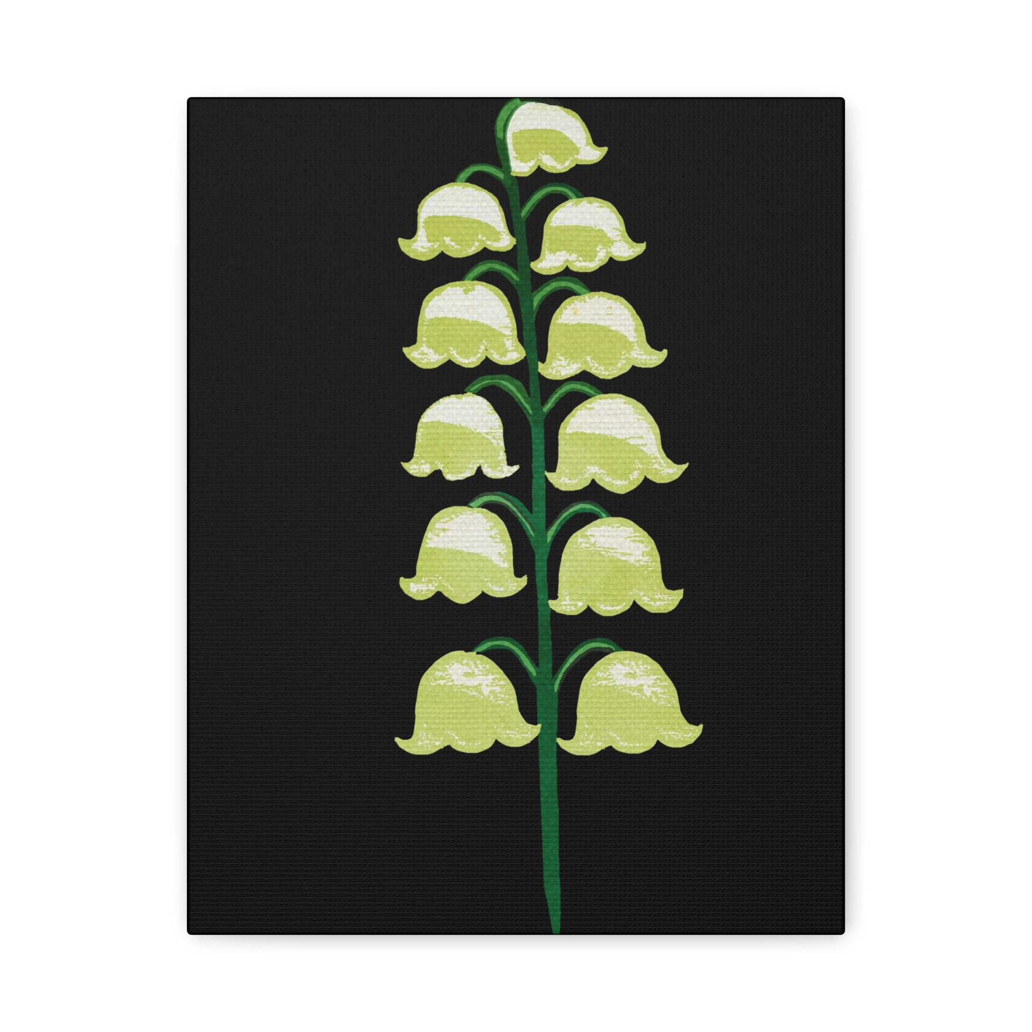 Midwest Modern Abstract Lily of the Valley Floral Print - Matte Canvas, Stretched, 1.25" - Floral, lily