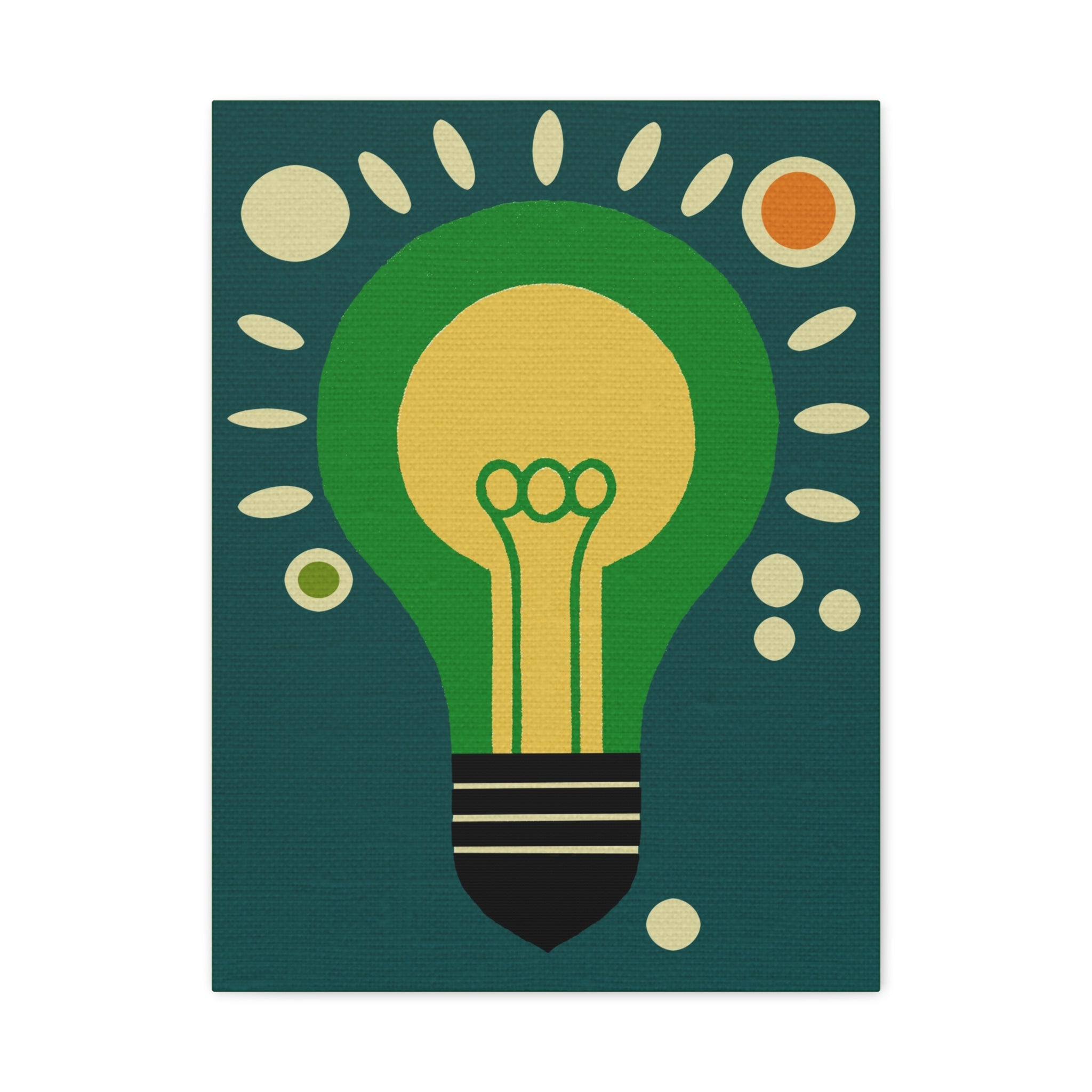 Midwest Modern Abstract Pop Art Style Idea Lightbulb Art - Matte Canvas, Stretched, 1.25" -  home decor, wall art, pop, lightbulb, ideas