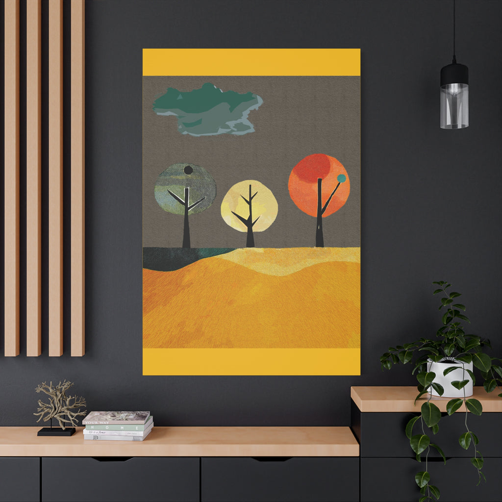 Three Trees Modern Landscape - Matte Canvas, Stretched, 1.25"