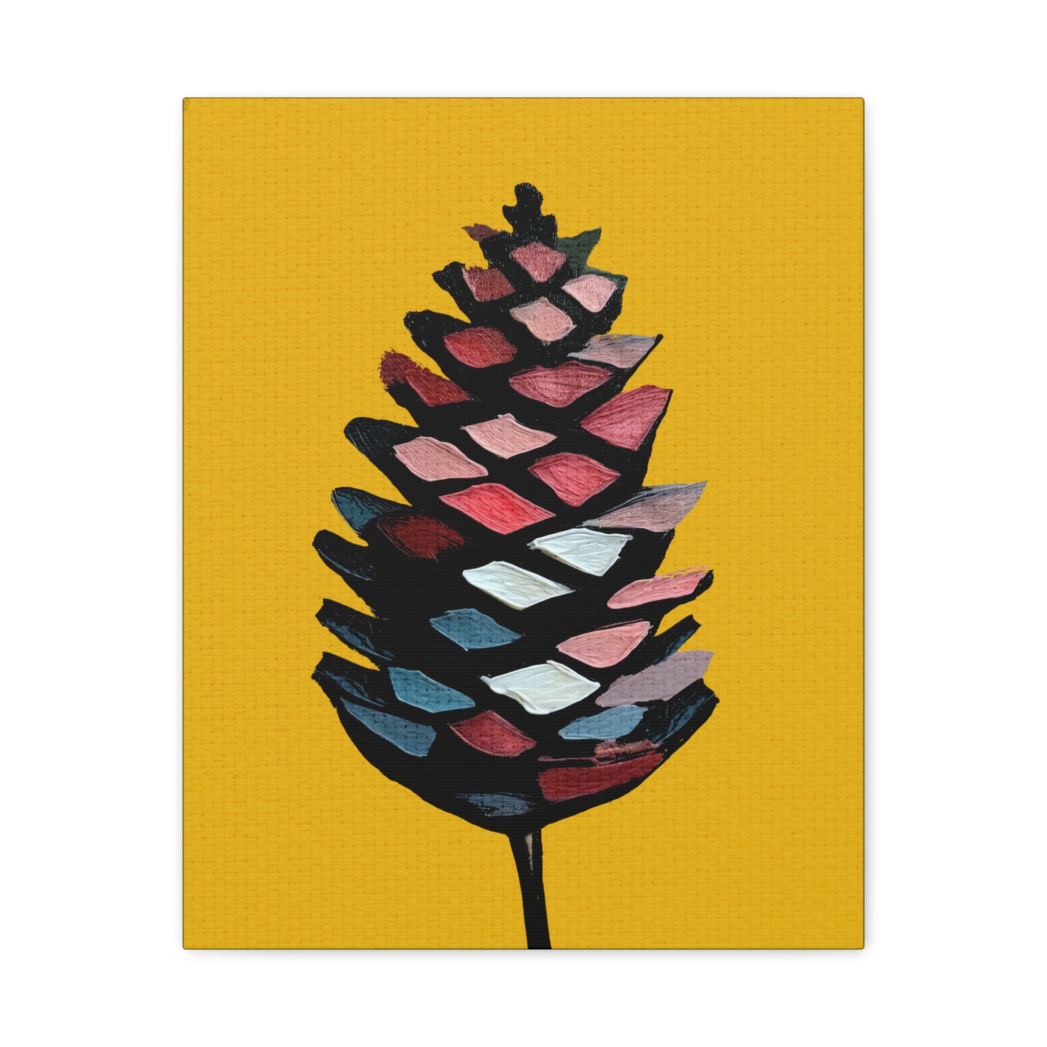 Midwest Mod Holiday Abstract Pinecone No. 1 - Matte Canvas, Stretched, 1.25", holiday decor, pinecones, nature, autumn, fall, winter
