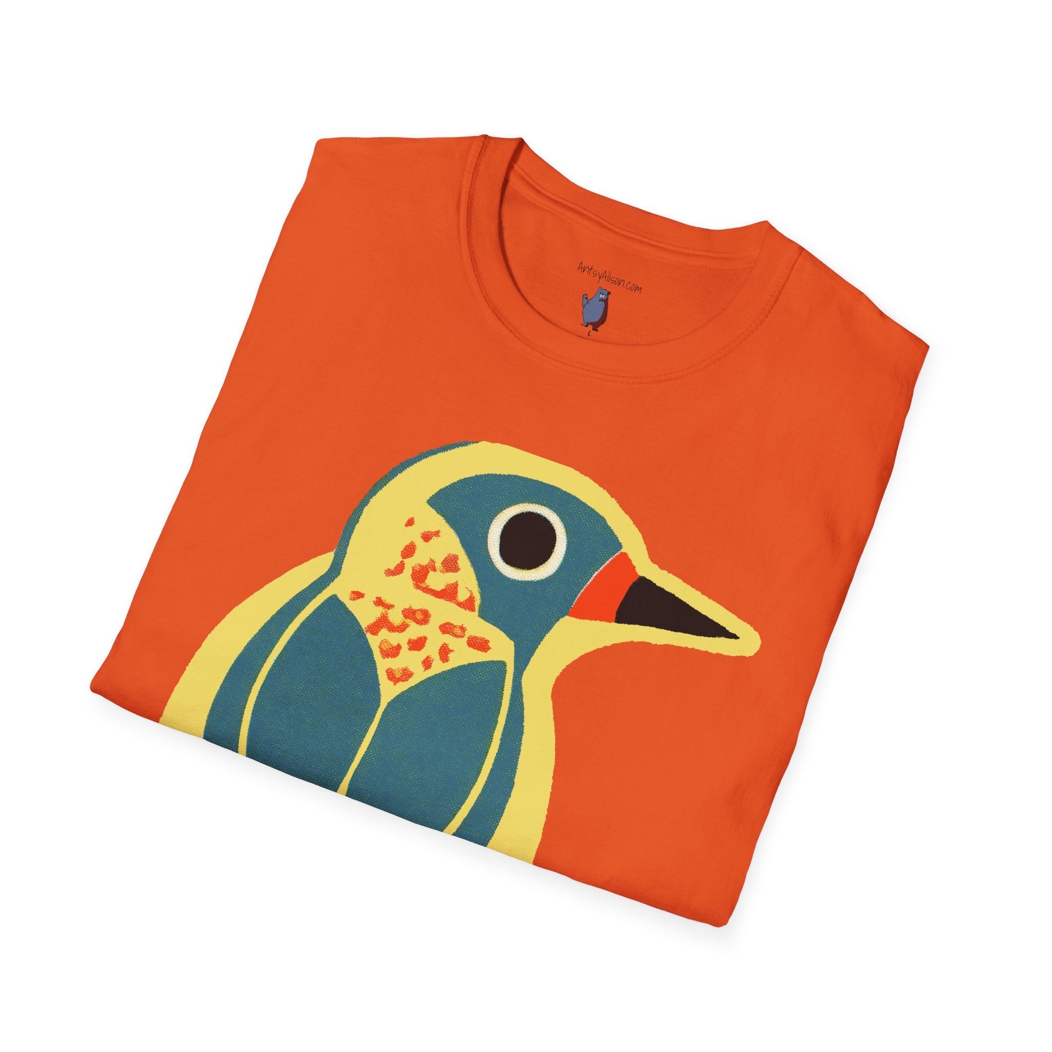 Retro BlueBird Graphic Art Tee - 100% Cotton T-Shirt