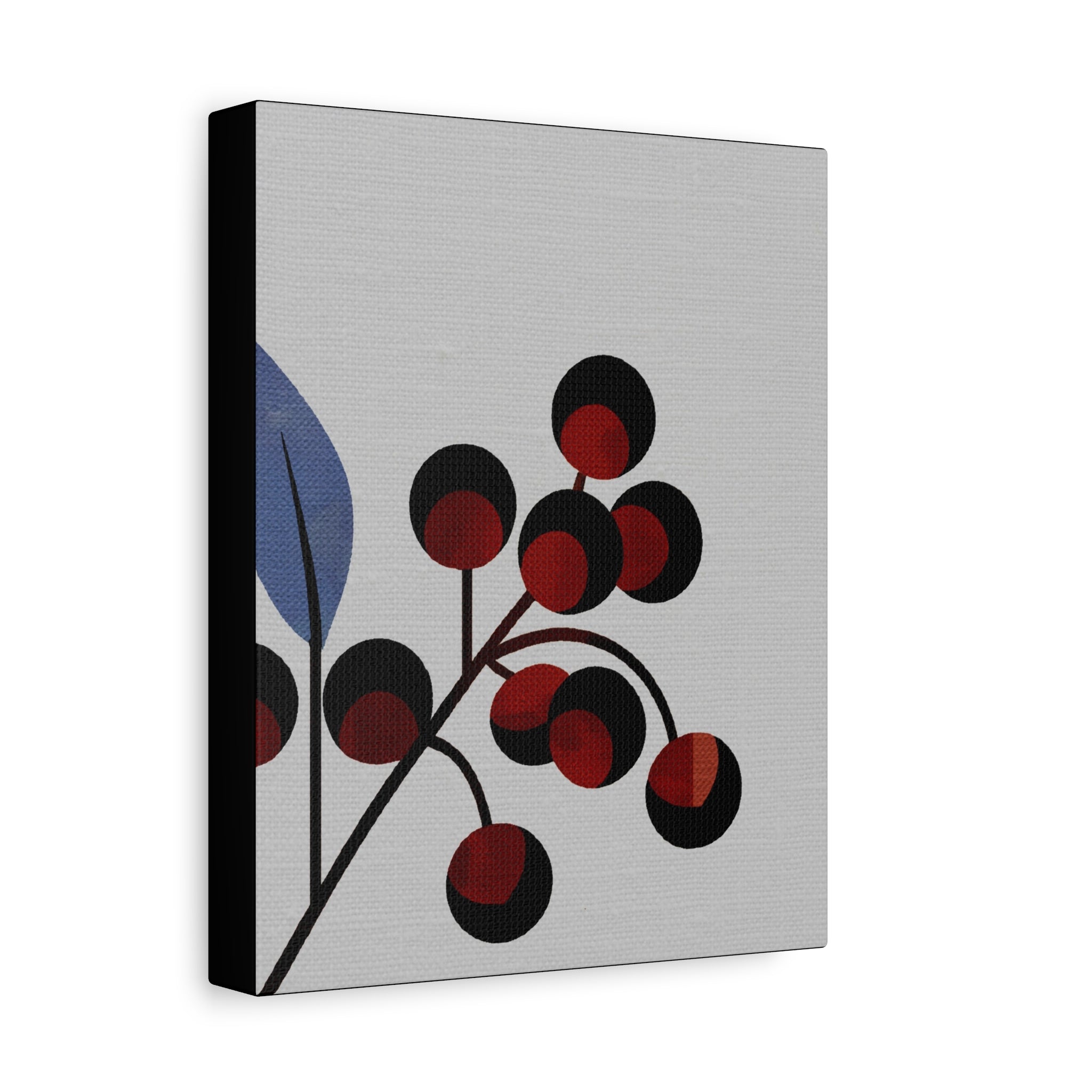 Midwest Modern Abstract Moody Berries Print - Matte Canvas, Stretched, 1.25" -  home decor, wall art, nature, berries, spring