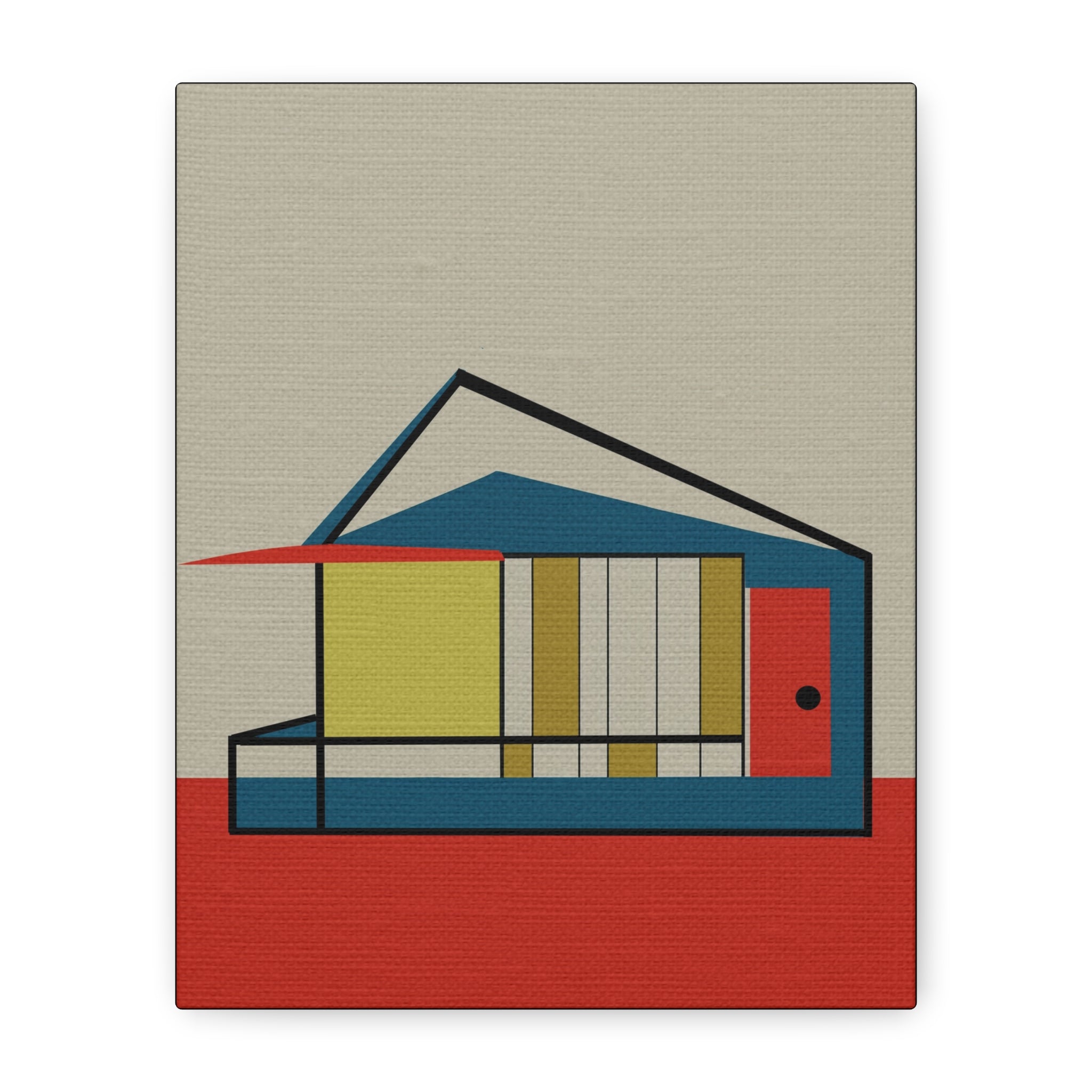 Midwest Modern Abstract MCM Inspired Classic House Home Art - Matte Canvas, Stretched, 1.25" -  home decor, wall art, mid-century, mod, mcm