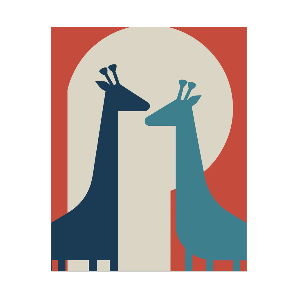 Animal Love Print Giraffes Only Rolled Poster - Animals, Giraffe, Valentines Day, Nature, Love