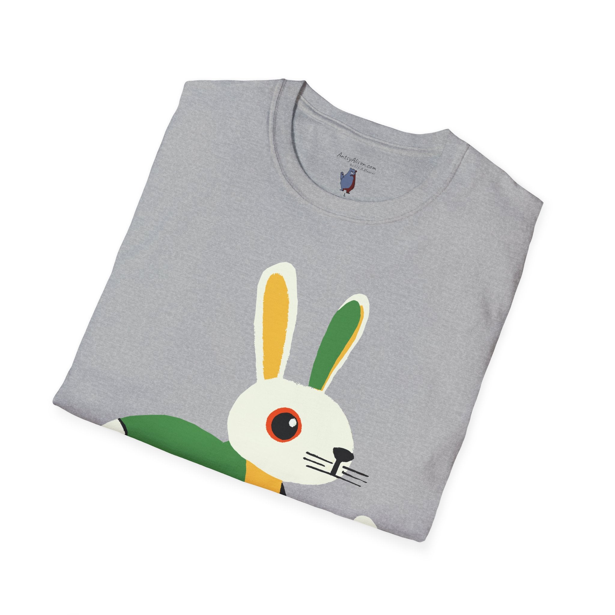 Midwest Modern Run Rabbit Run #1 - 100% Cotton Graphic Tee - animal lovers, rabbit, bunny, easter, spring