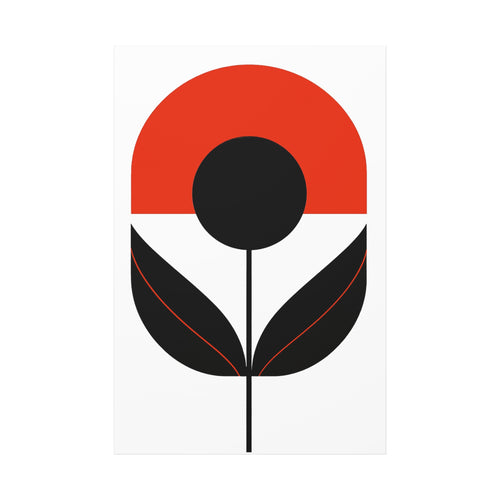 Ladybug Red Mod Flower - Matte Canvas, Stretched, 1.25"