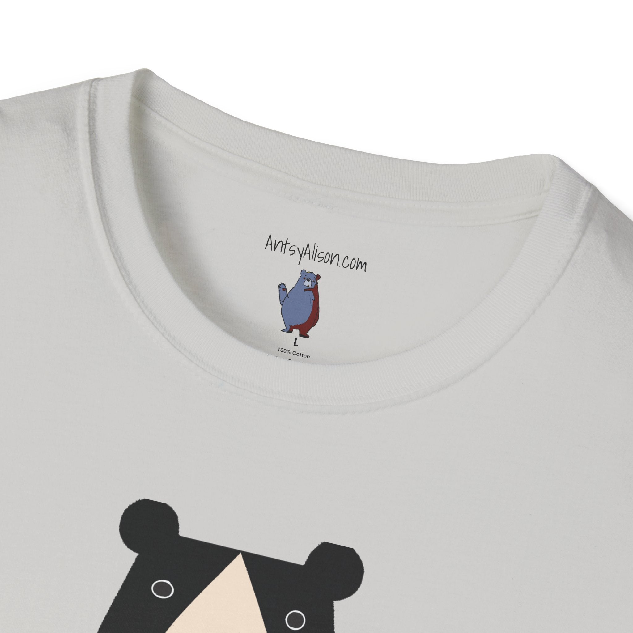 Bear in Yellow Graphic Art - 100% Cotton T-Shirt