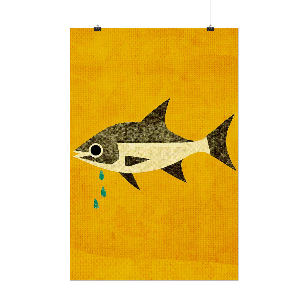 Don't Cry Mod Abstract Fish Art Print Rolled Poster | Wall Art, Midwest Mod, Fish, Fishing