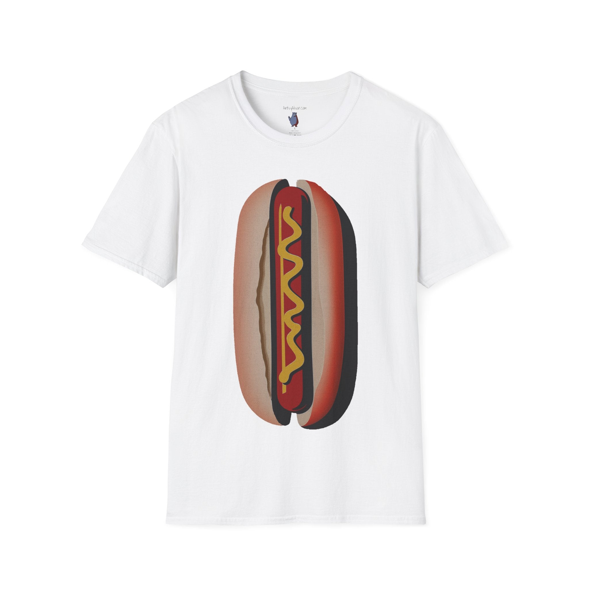 Hot Dog Graphic Art Tee - 100% Cotton T-Shirt