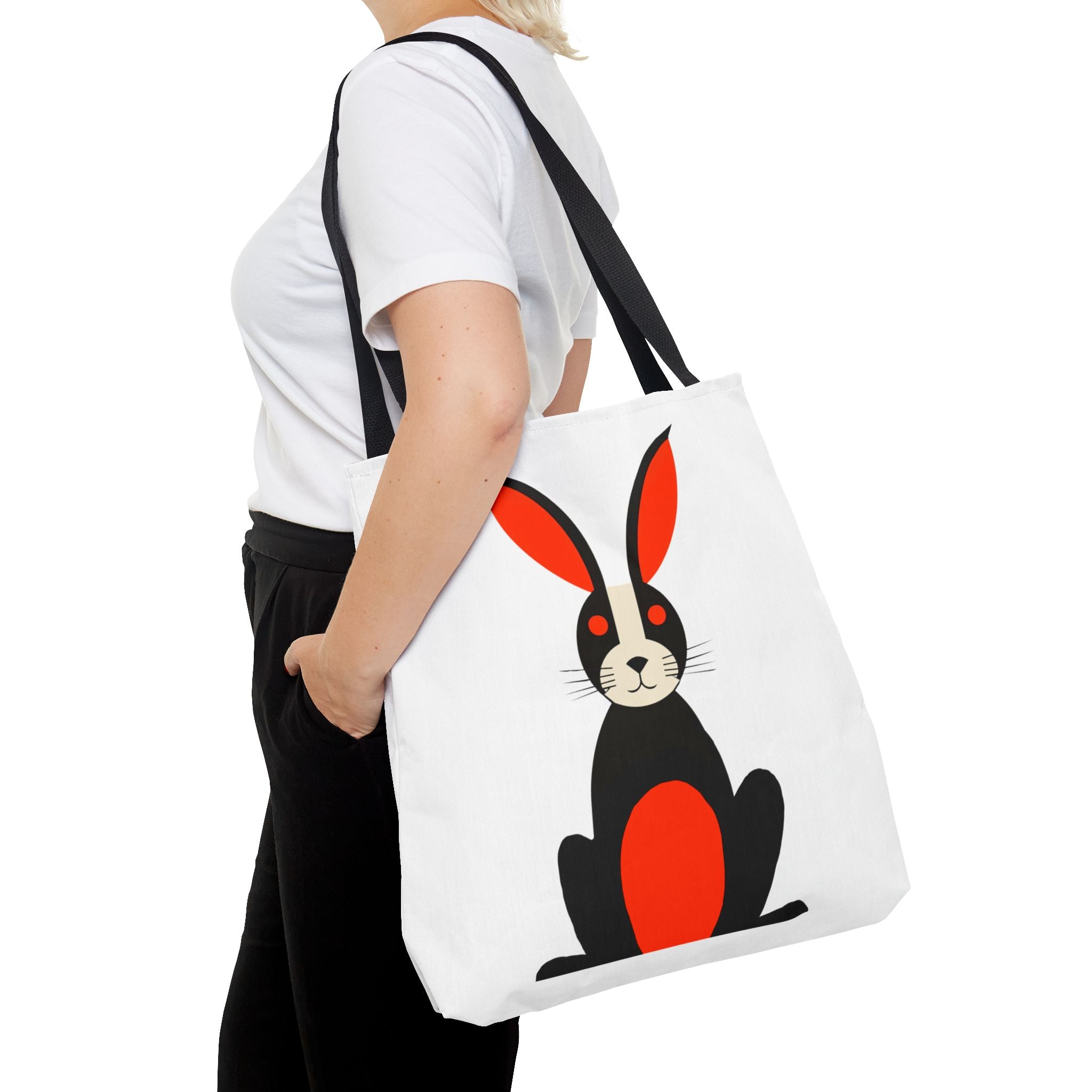 Midwest Mod Whimsical Bunny Rabbit Tote Bag, Eco-Friendly Shopping Bag, Beach Tote, Gift for Nature Lovers, Summer Accessory, Lightweight Carryall