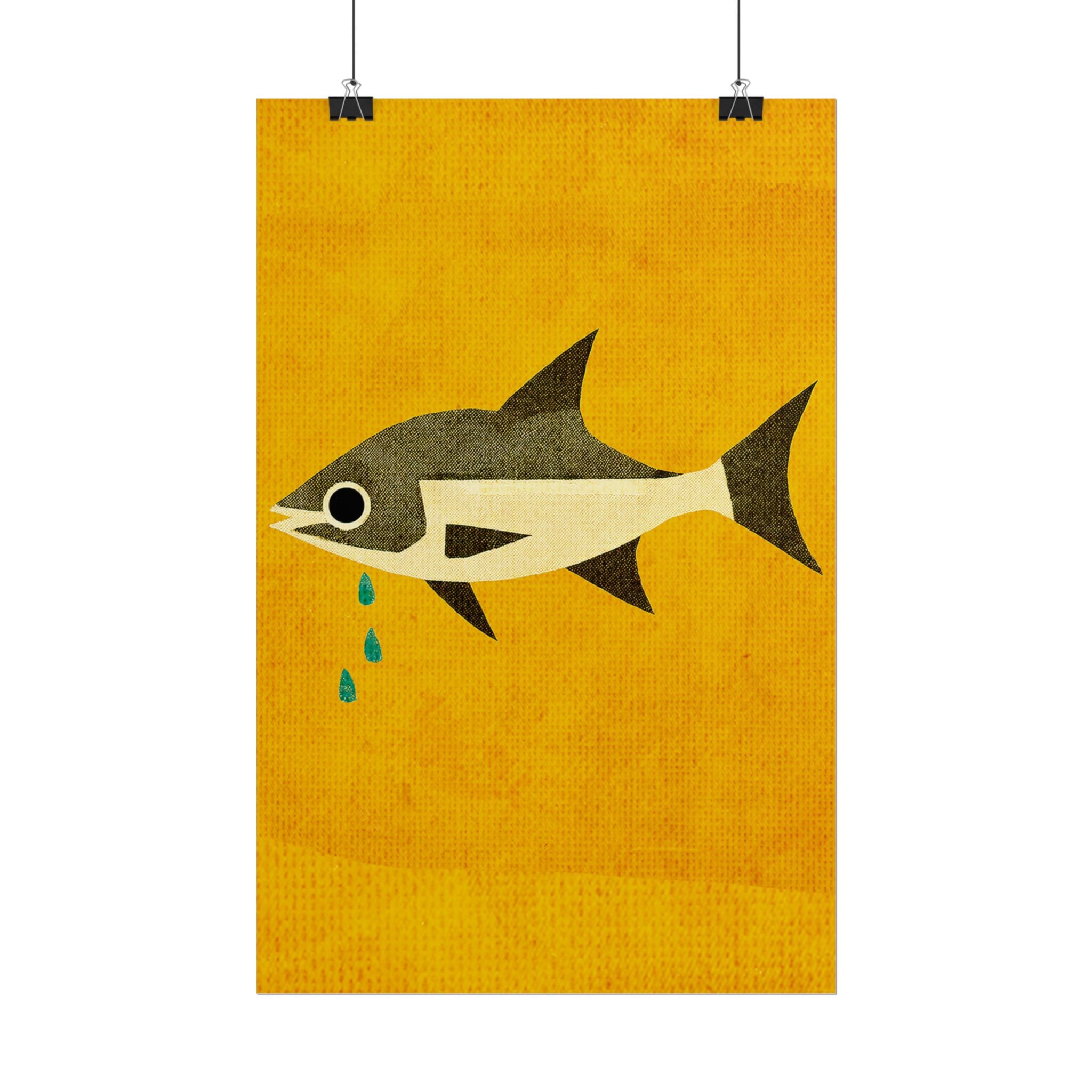 Don't Cry Mod Abstract Fish Art Print Rolled Poster | Wall Art, Midwest Mod, Fish, Fishing
