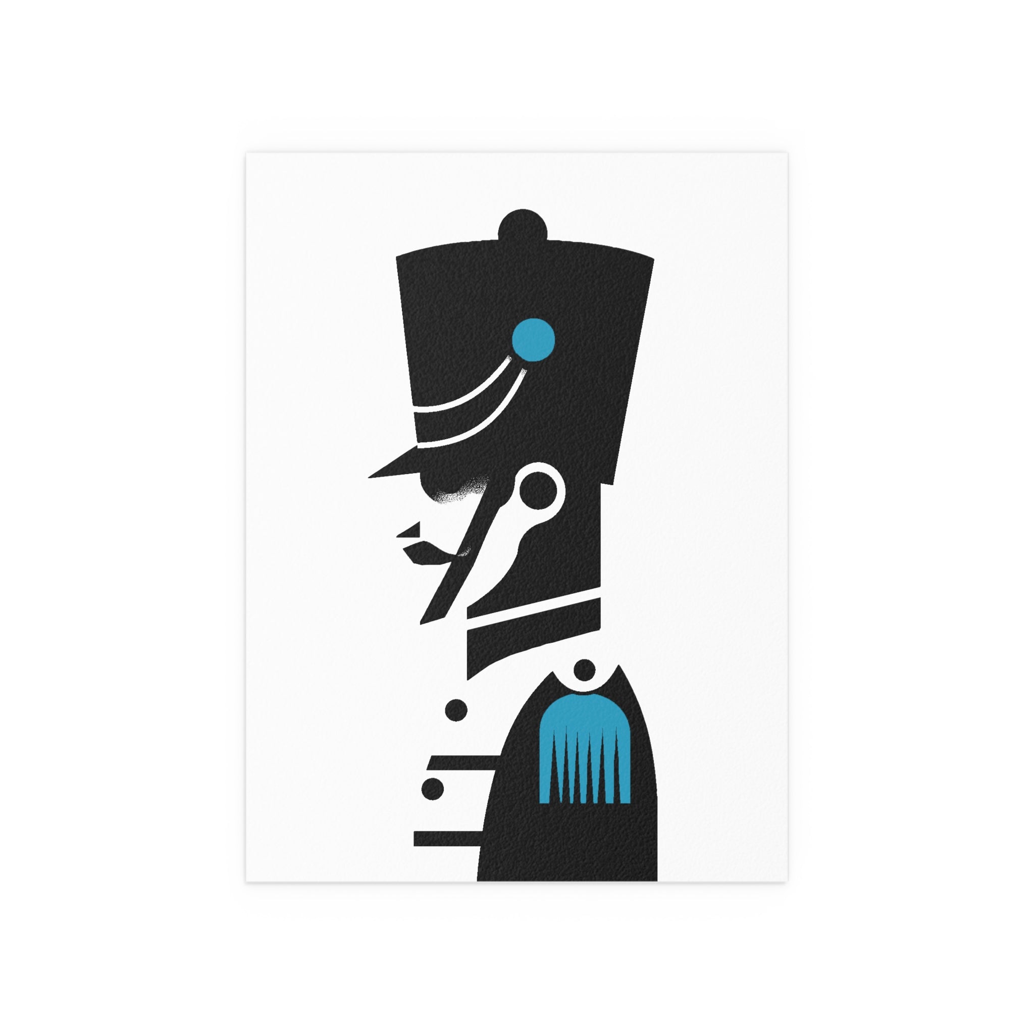 Midwest Mod Nutcracker Silhouette in Blue Seasonal Silk Poster, Indoor and Outdoor Decor, Unique Home Decor, Seasonal Decor, Nutcracker, Christmas, Holiday