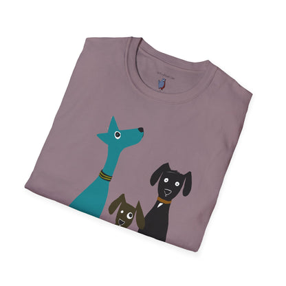 Retro Dog Trio #2 Graphic Art - 100% Cotton T-Shirt