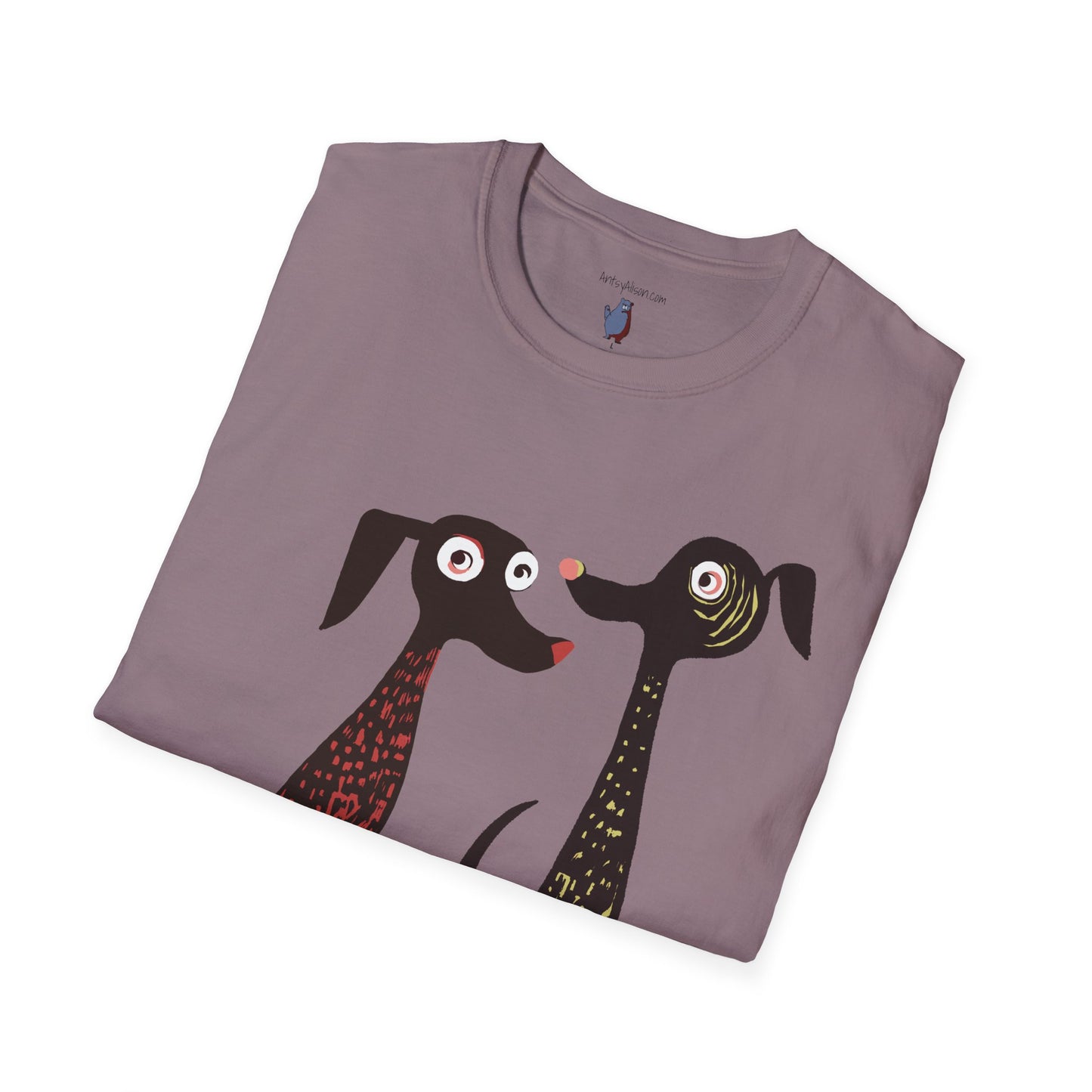 Retro Dog Duo Graphic Art - 100% Cotton T-Shirt