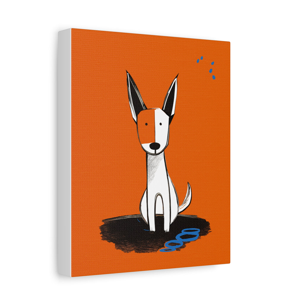 Midwest Mod Rainy Day Dog Art Print - Matte Canvas, Stretched, 1.25"