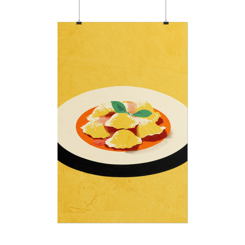 Comfort Food Pop Art Print-Ravioli Pasta Rolled Poster
