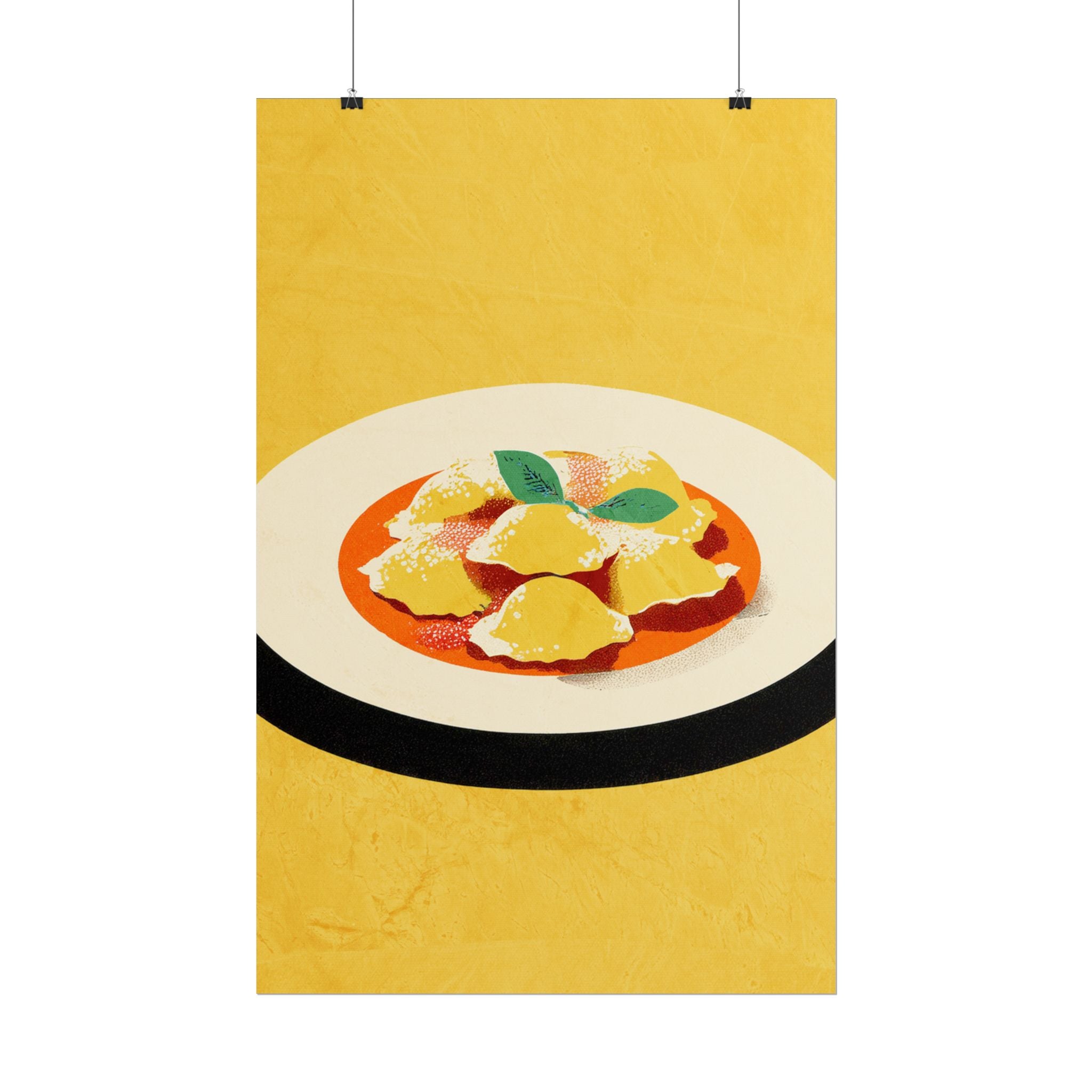 Comfort Food Pop Art Print-Ravioli Pasta Rolled Poster