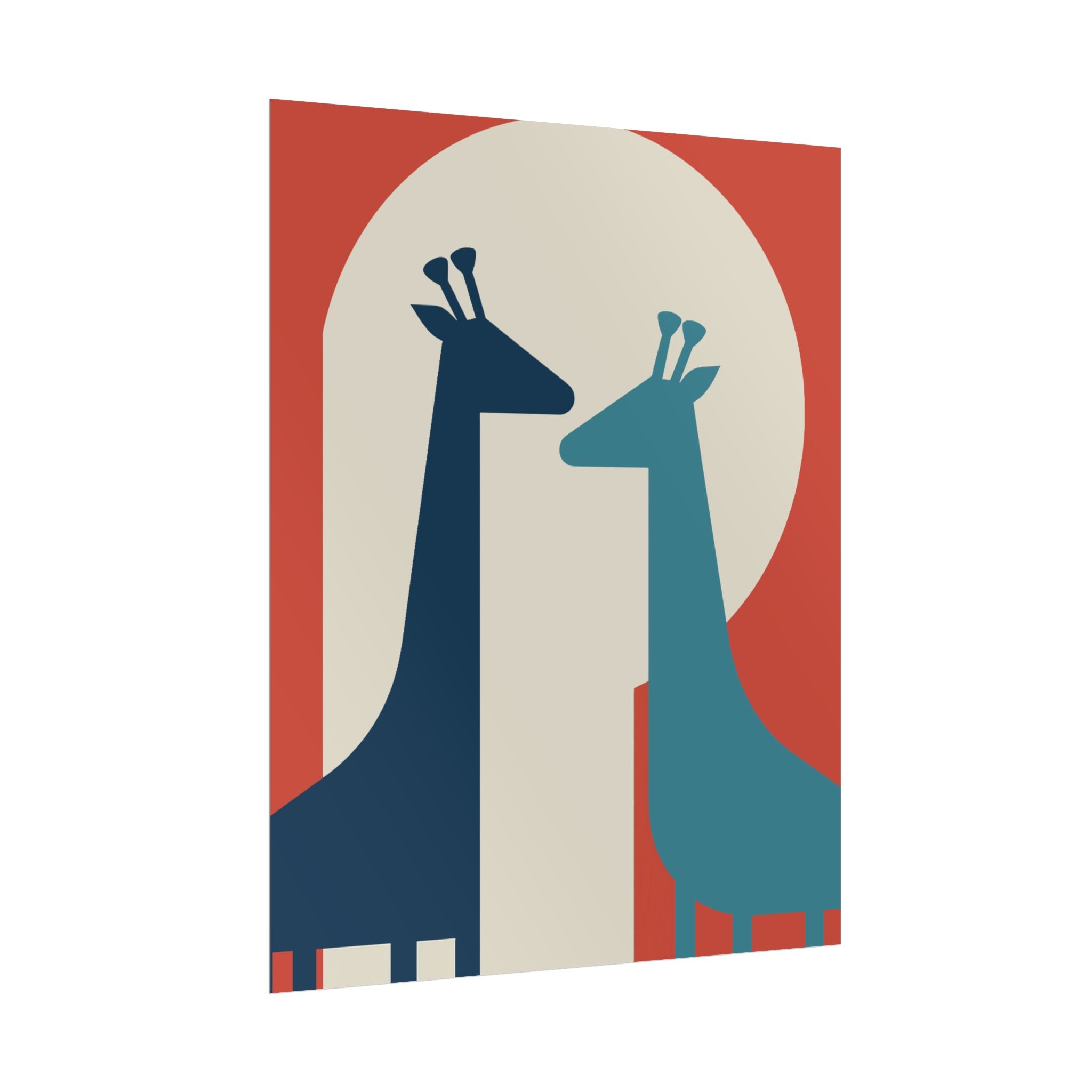 Animal Love Print Giraffes Only Rolled Poster - Animals, Giraffe, Valentines Day, Nature, Love