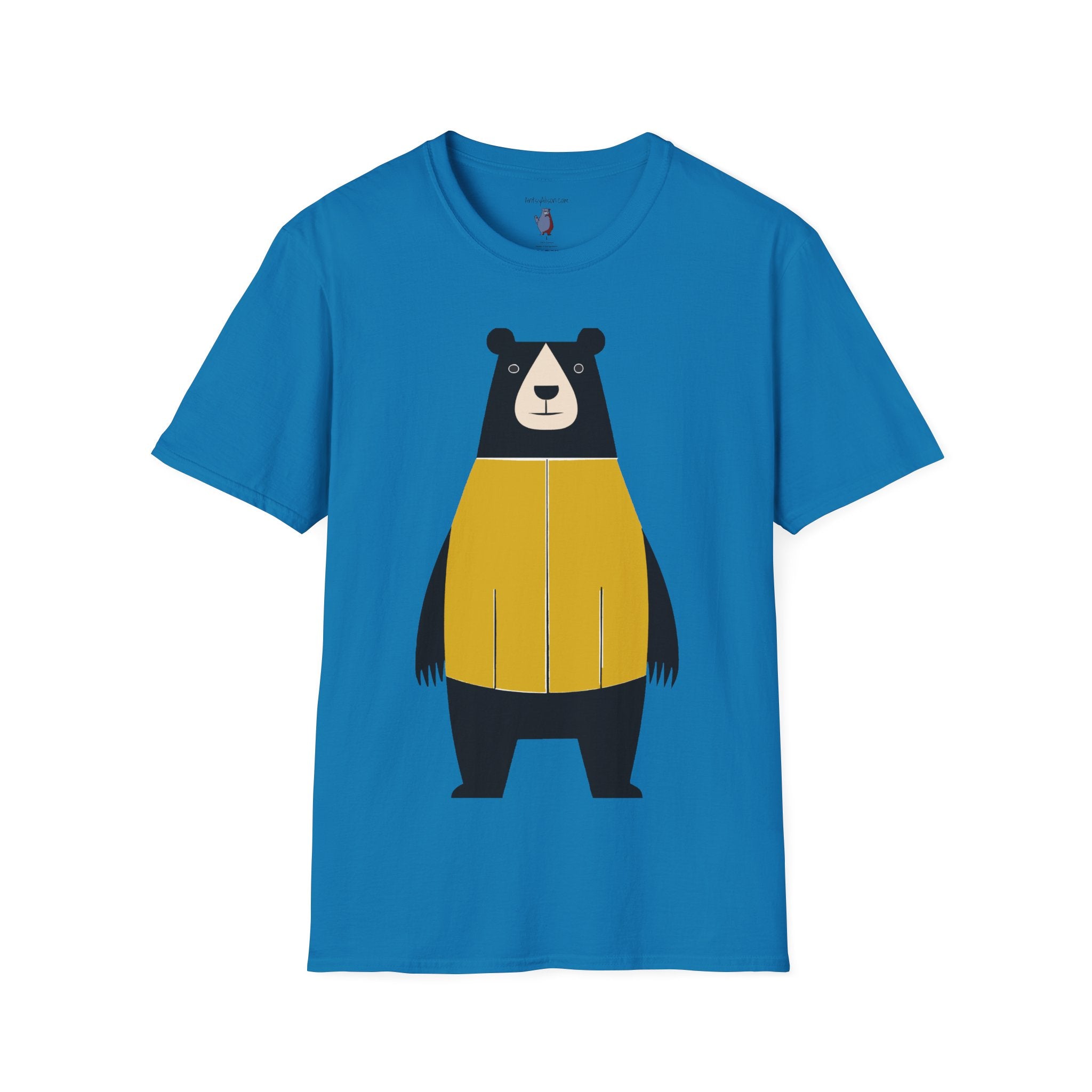 Bear in Yellow Graphic Art - 100% Cotton T-Shirt