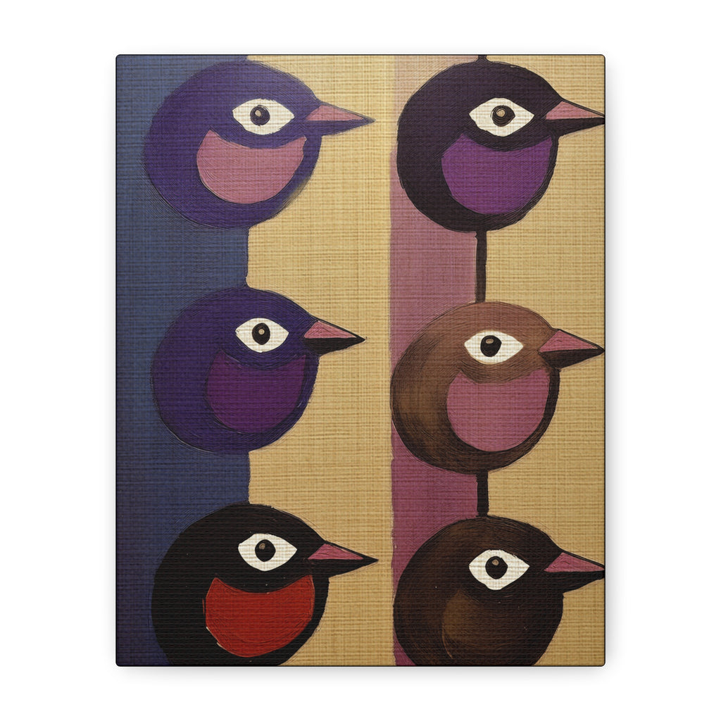 Midwest Modern Sixpence Song Bird Art Print  - Matte Canvas, Stretched, 1.25"