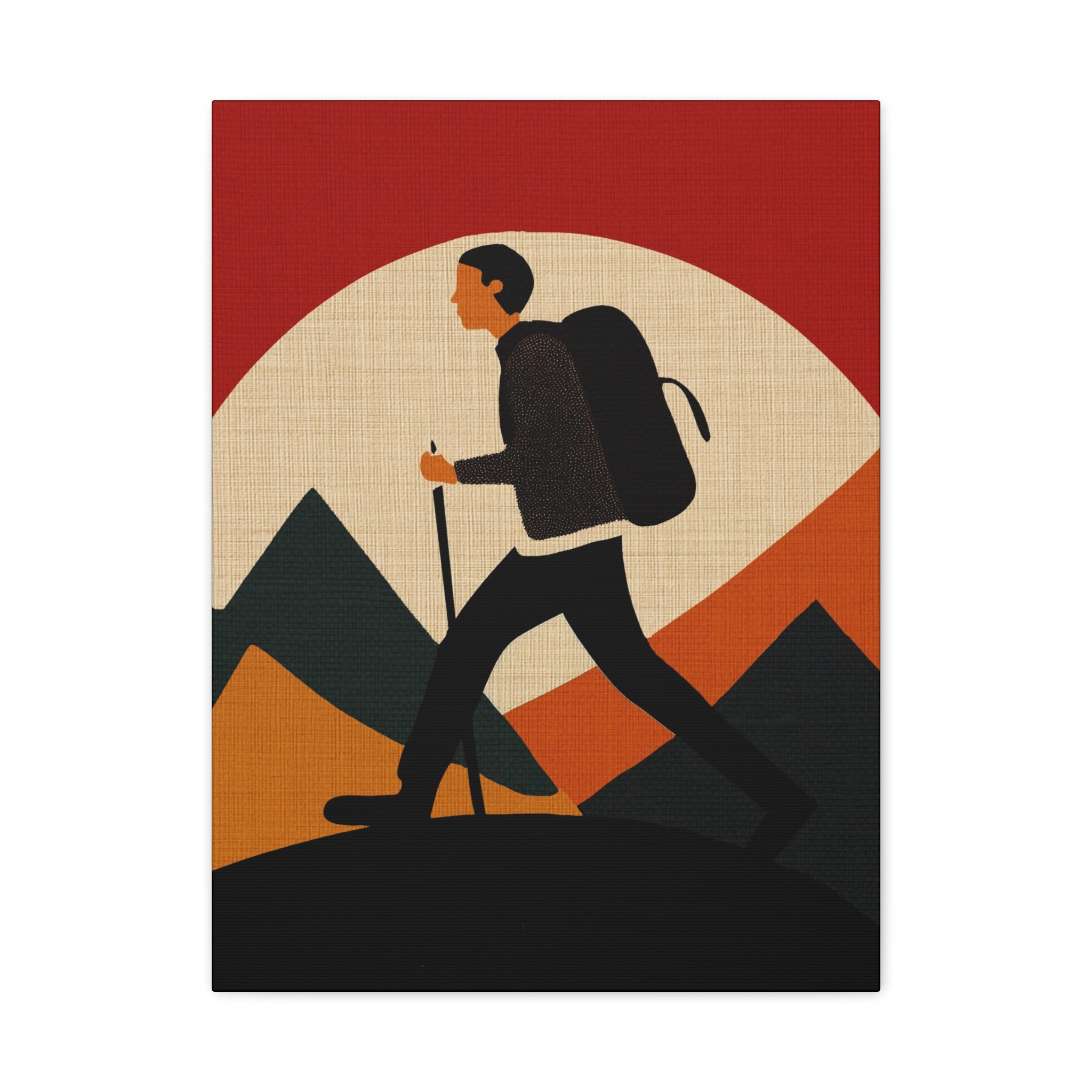 Midwest Modern Outdoor Activity HIKE Hiking Art Print - Matte Canvas, Stretched, 1.25"
