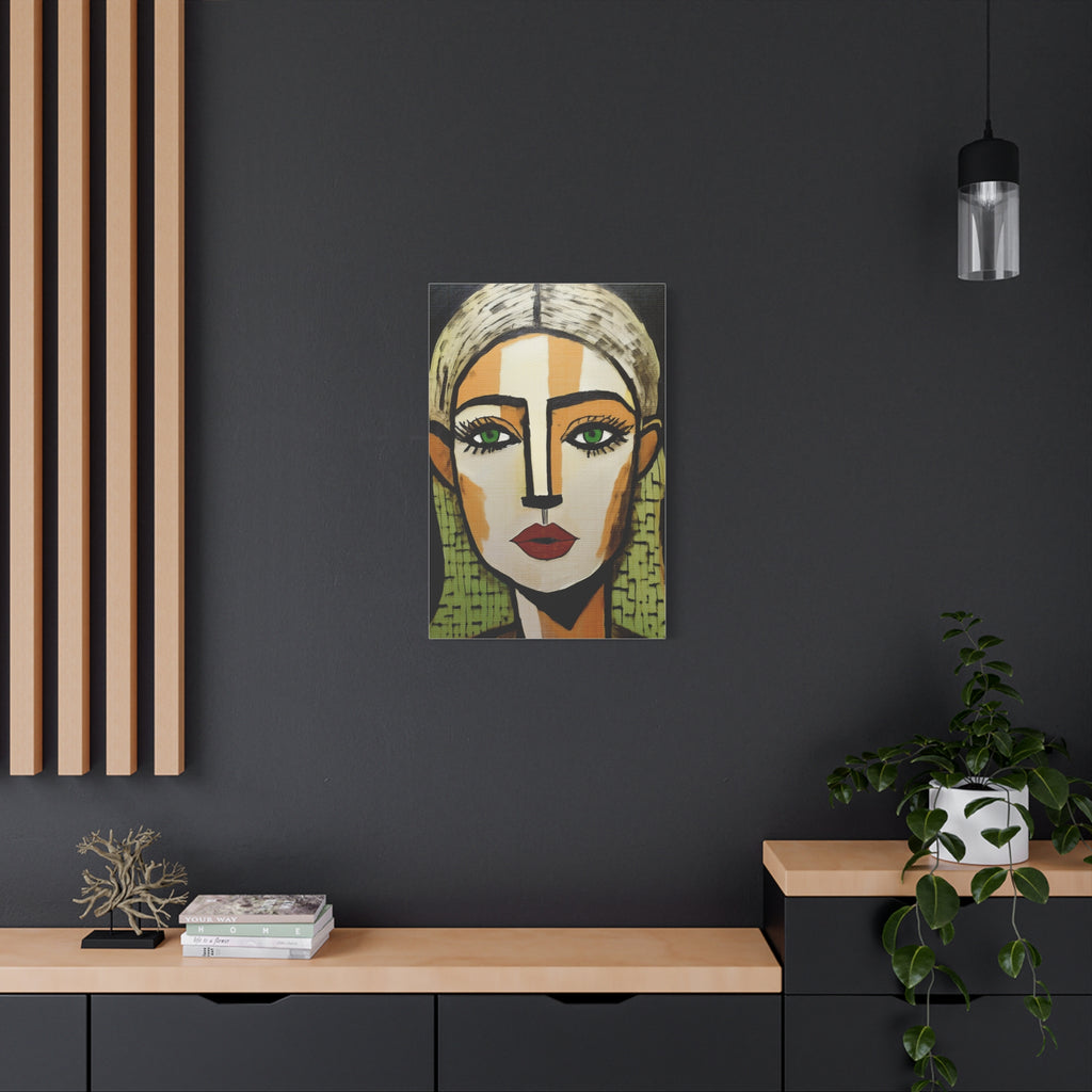 Abstract Textured Woman Portrait Art Print - Matte Canvas, Stretched, 1.25"
