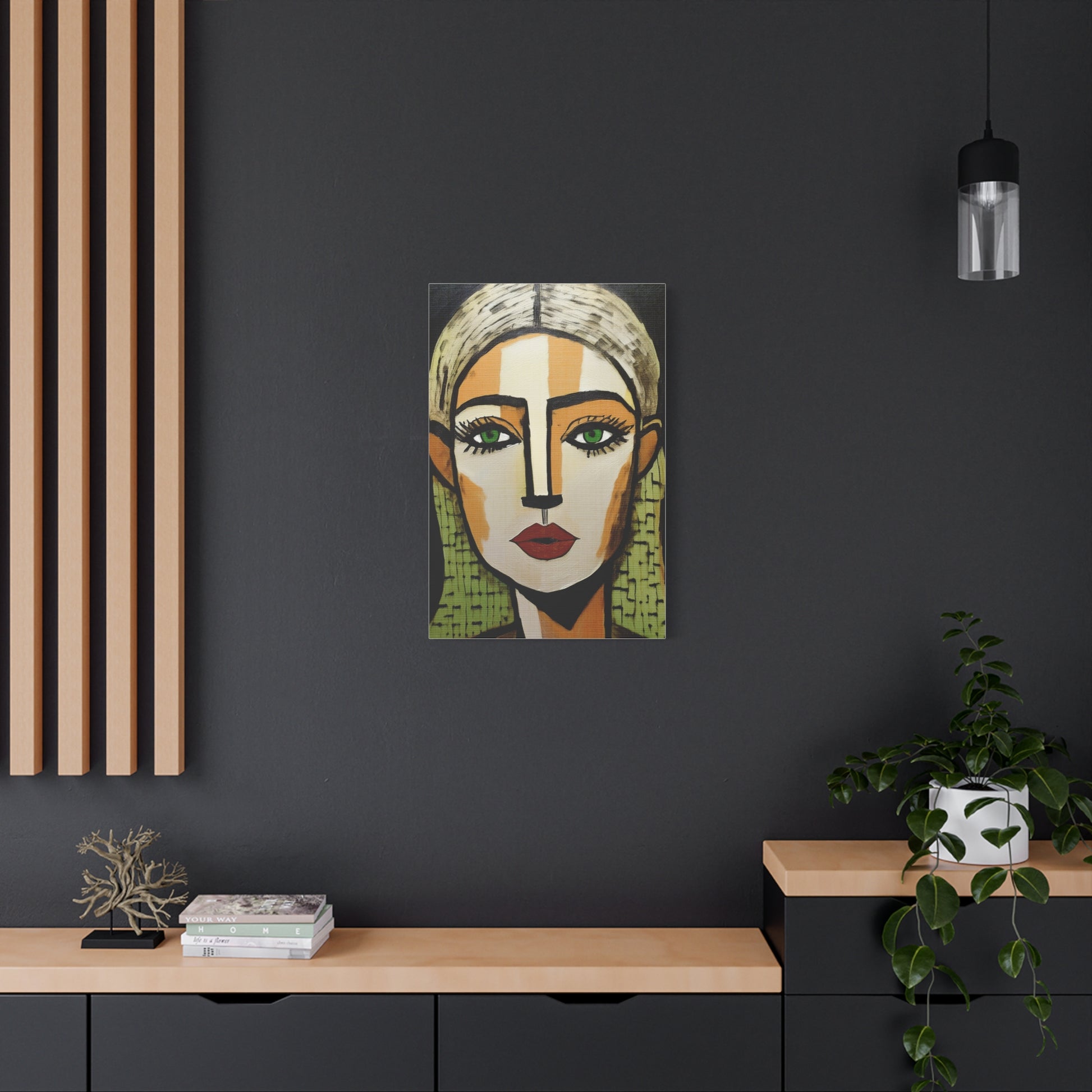 Abstract Textured Woman Portrait Art Print - Matte Canvas, Stretched, 1.25"