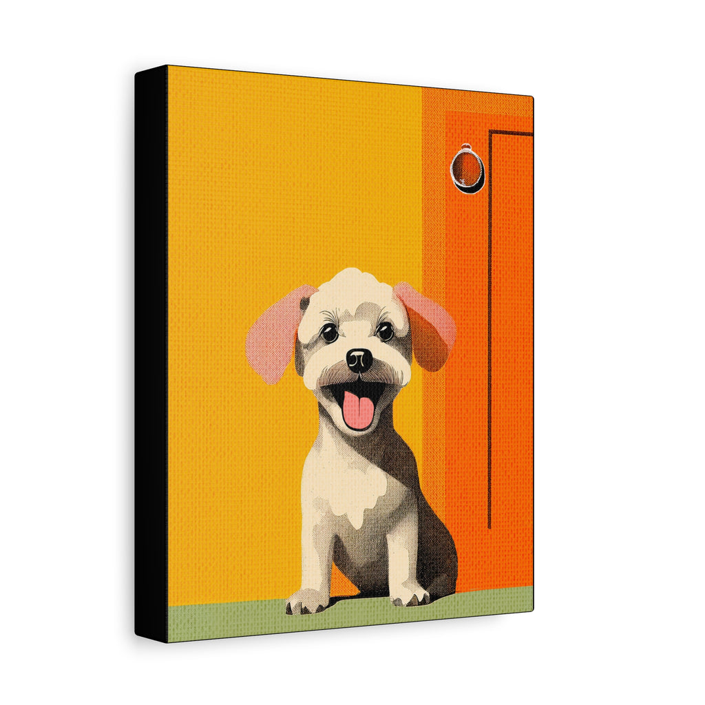 Midwest Mod Happy Dog Art Print  - Matte Canvas, Stretched, 1.25"