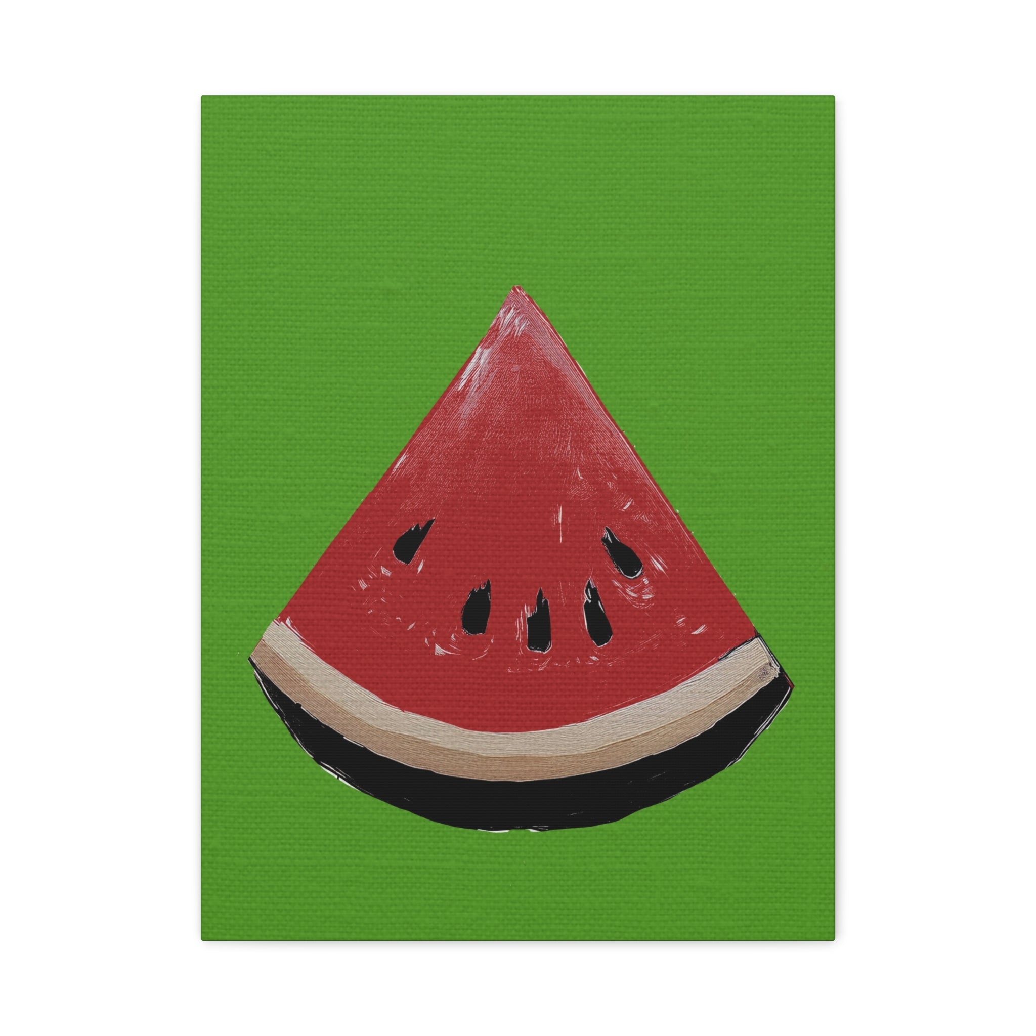 Midwest Modern Icon Pop Art Watermelon Wedge Print - Matte Canvas, Stretched, 1.25" - wall decor, fun art,  bold, fruit, watermelon