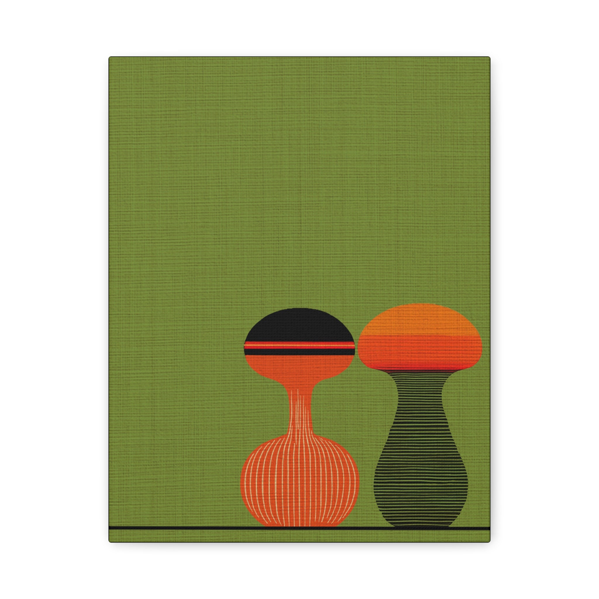 Midwest Mod Salt & Pepper Print - Danish Modern Inspired - Matte Canvas, Stretched, 1.25"
