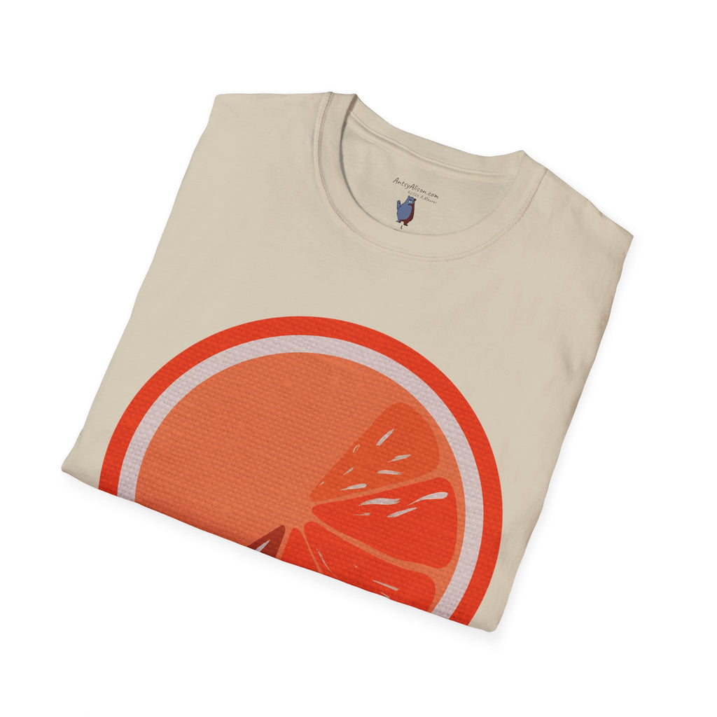 Midwest Modern Pop Icon Orange Slice - 100% Cotton Graphic Tee - orange, fruit