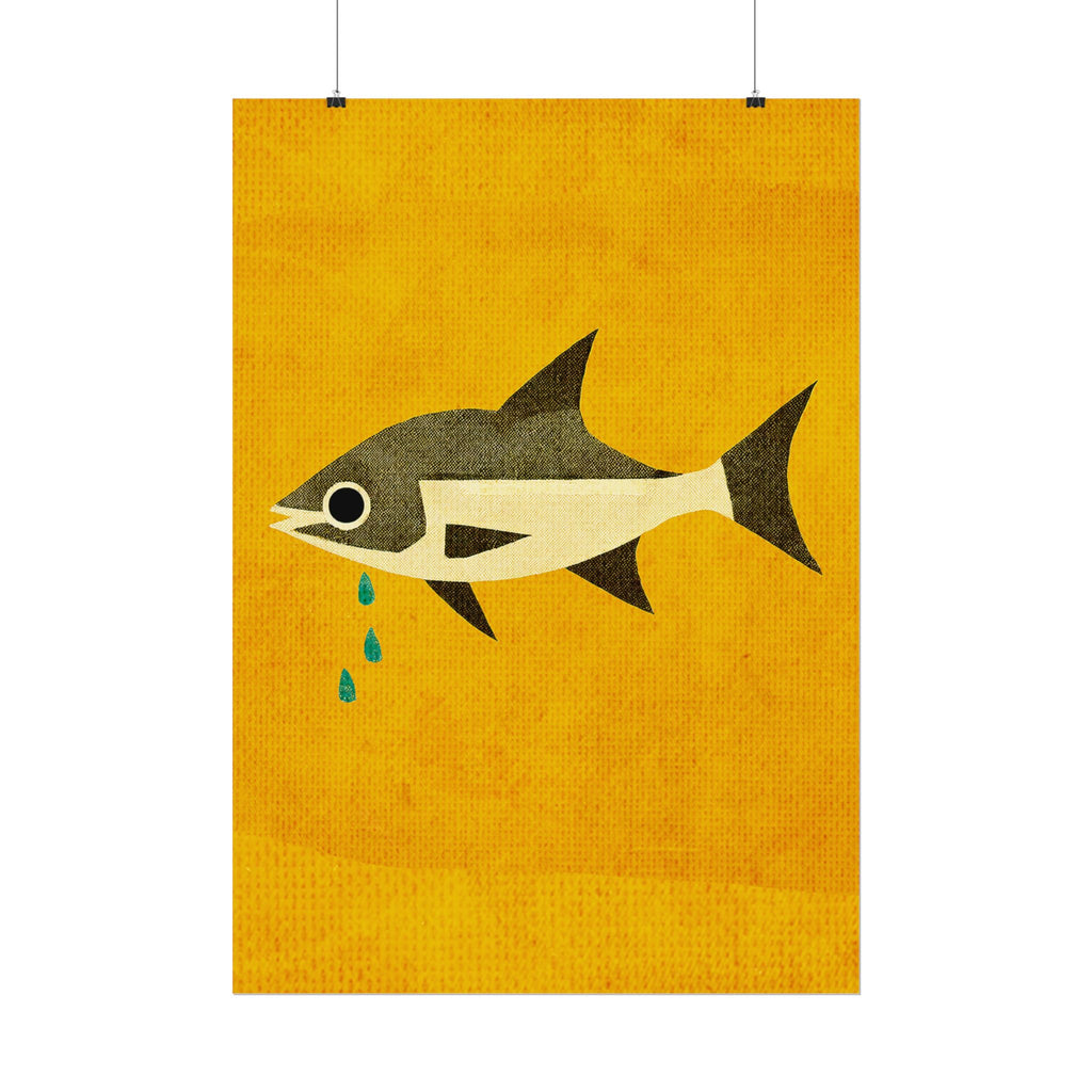 Don't Cry Mod Abstract Fish Art Print Rolled Poster | Wall Art, Midwest Mod, Fish, Fishing