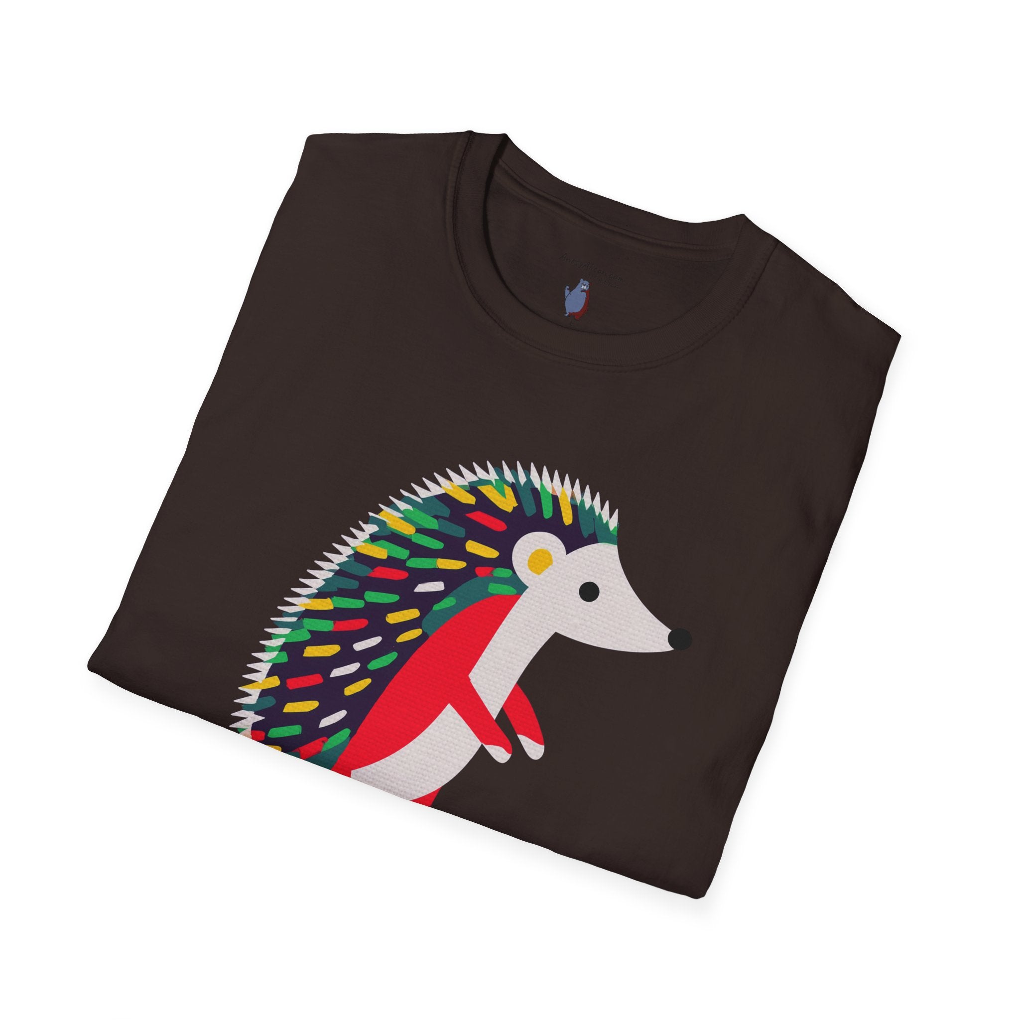 Midwest Modern Pop Icon Cutest Little Hedgehog - 100% Cotton Graphic Tee - animal lovers, cute, hedgehog, red